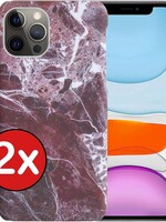 BTH BTH - 2X - iPhone 11 Pro Max hoesje marmer - Rood