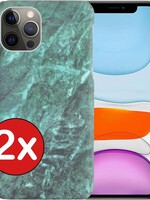 BTH BTH - 2X - iPhone 11 Pro Max hoesje marmer - Groen