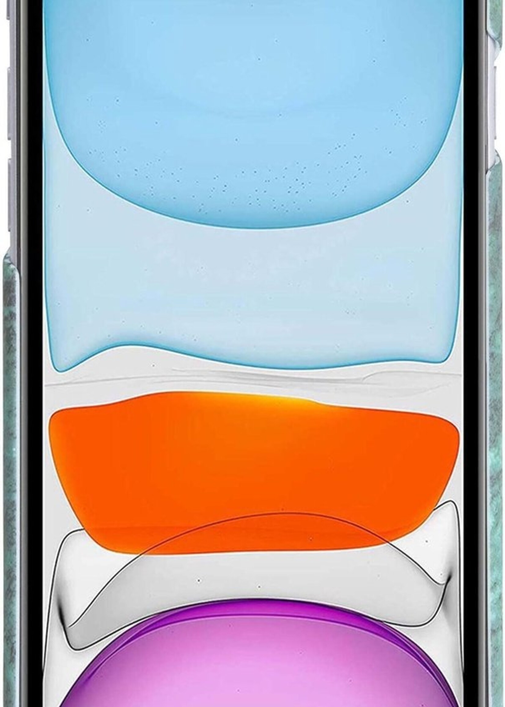 BTH Hoesje Geschikt voor iPhone 11 Pro Hoesje Marmer Hardcover Fashion Case Hoes Met 2x Screenprotector - Hoes Geschikt voor iPhone 11 Pro Marmer Hoesje Hardcase Back Cover - Groen