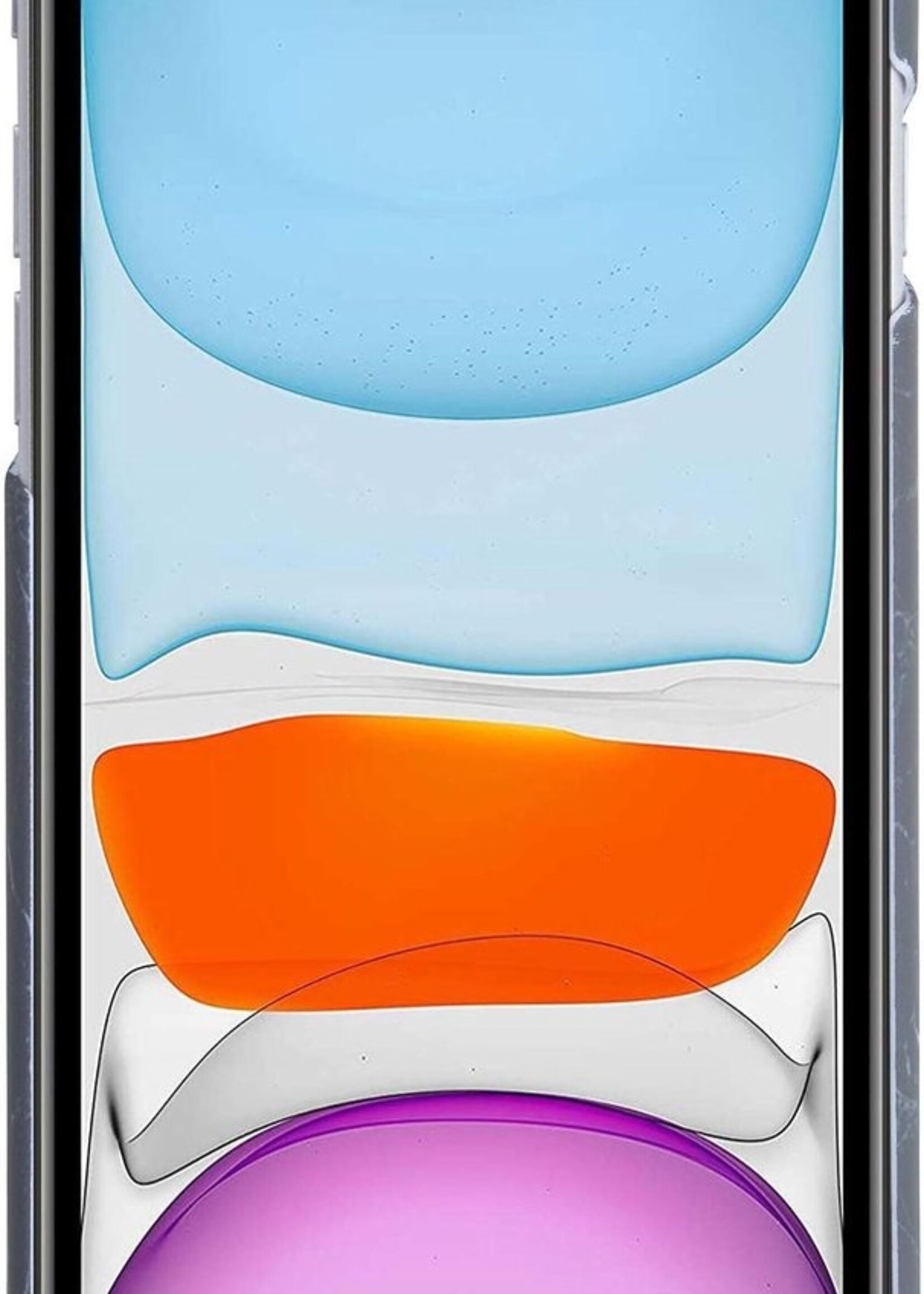 BTH Hoesje Geschikt voor iPhone 11 Pro Max Hoesje Marmer Hardcover Fashion Case Hoes Met 2x Screenprotector - Hoes Geschikt voor iPhone 11 Pro Max Marmer Hoesje Hardcase Back Cover - Zwart