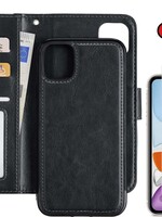 BTH BTH iPhone 11 2-in-1 hoesje bookcase afneembaar zwart met screenprotector
