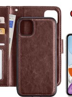 BTH BTH iPhone 11 2-in-1 hoesje bookcase afneembaar bruin met screenprotector