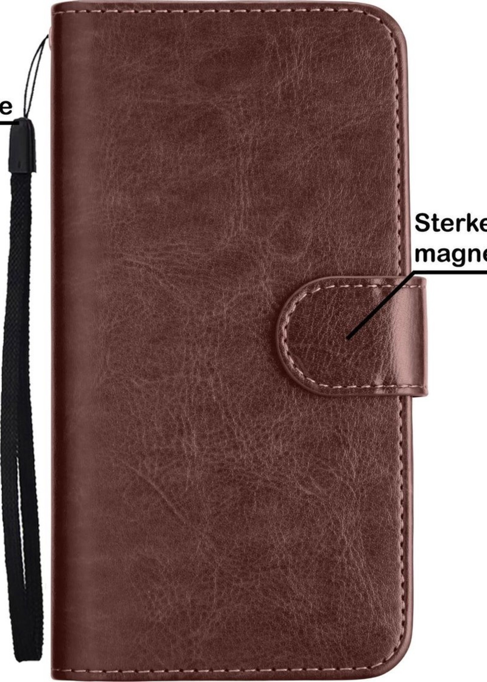 BTH Hoesje Geschikt voor iPhone 11 Hoesje Book Case Uitneembare 2-in-1 Hoes Met Screenprotector - Hoes Geschikt voor iPhone 11 Hoes Wallet Case Pashouder Hoesje - Bruin