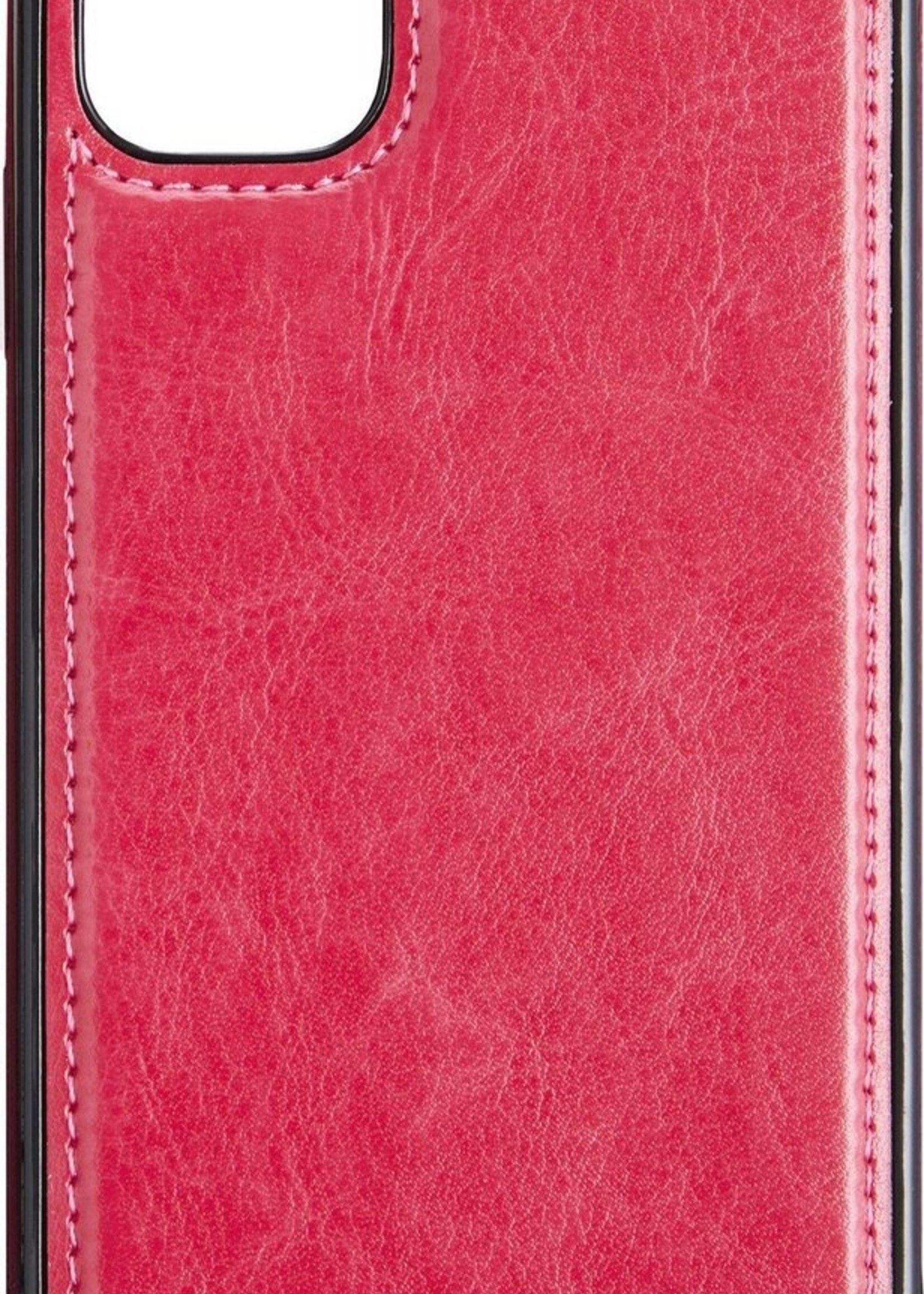 BTH Hoesje Geschikt voor iPhone 11 Hoesje Book Case Uitneembare 2-in-1 Hoes Met 2x Screenprotector - Hoes Geschikt voor iPhone 11 Hoes Wallet Case Pashouder Hoesje - Donkerroze