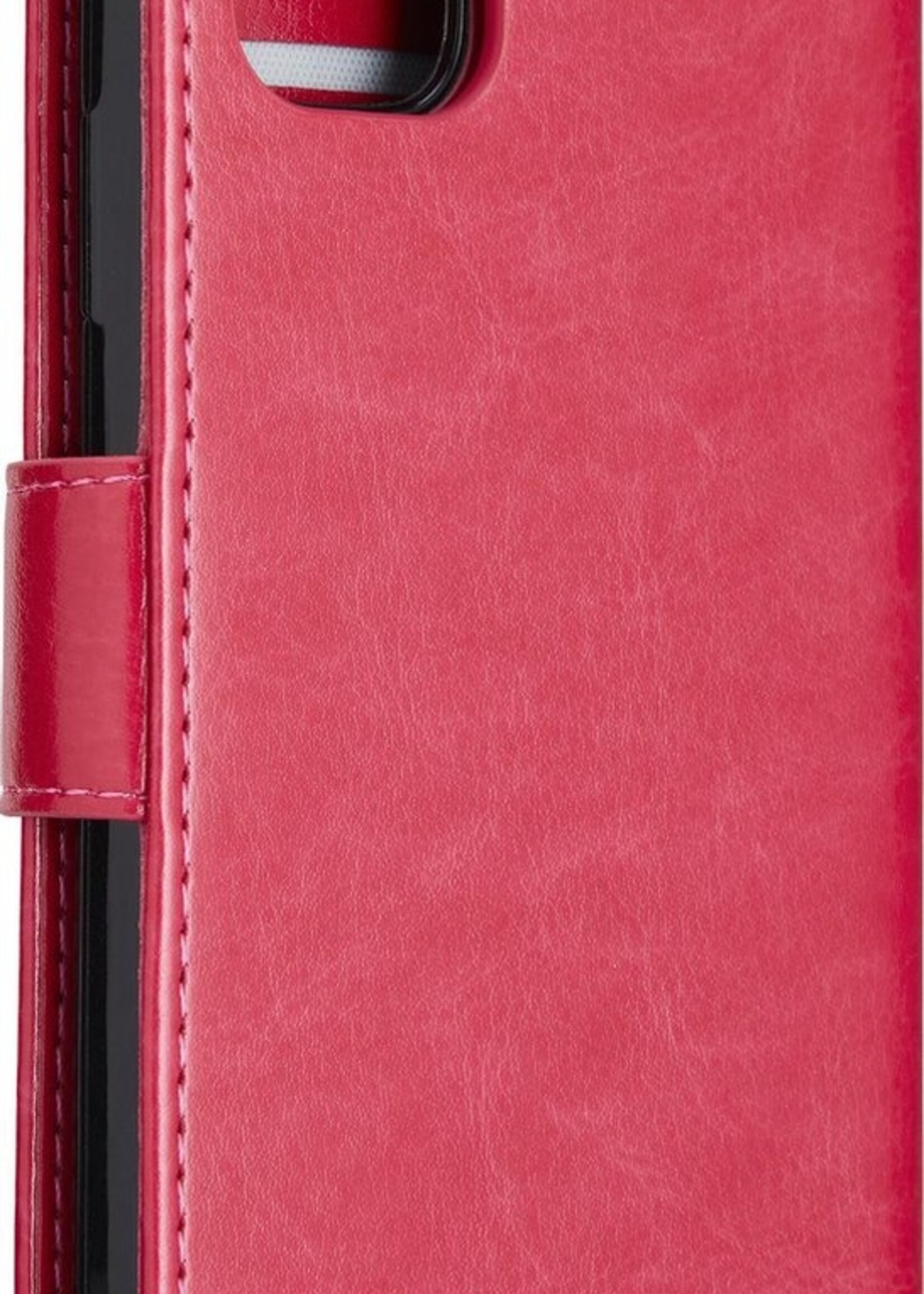 BTH Hoesje Geschikt voor iPhone 11 Hoesje Book Case Uitneembare 2-in-1 Hoes Met 2x Screenprotector - Hoes Geschikt voor iPhone 11 Hoes Wallet Case Pashouder Hoesje - Donkerroze