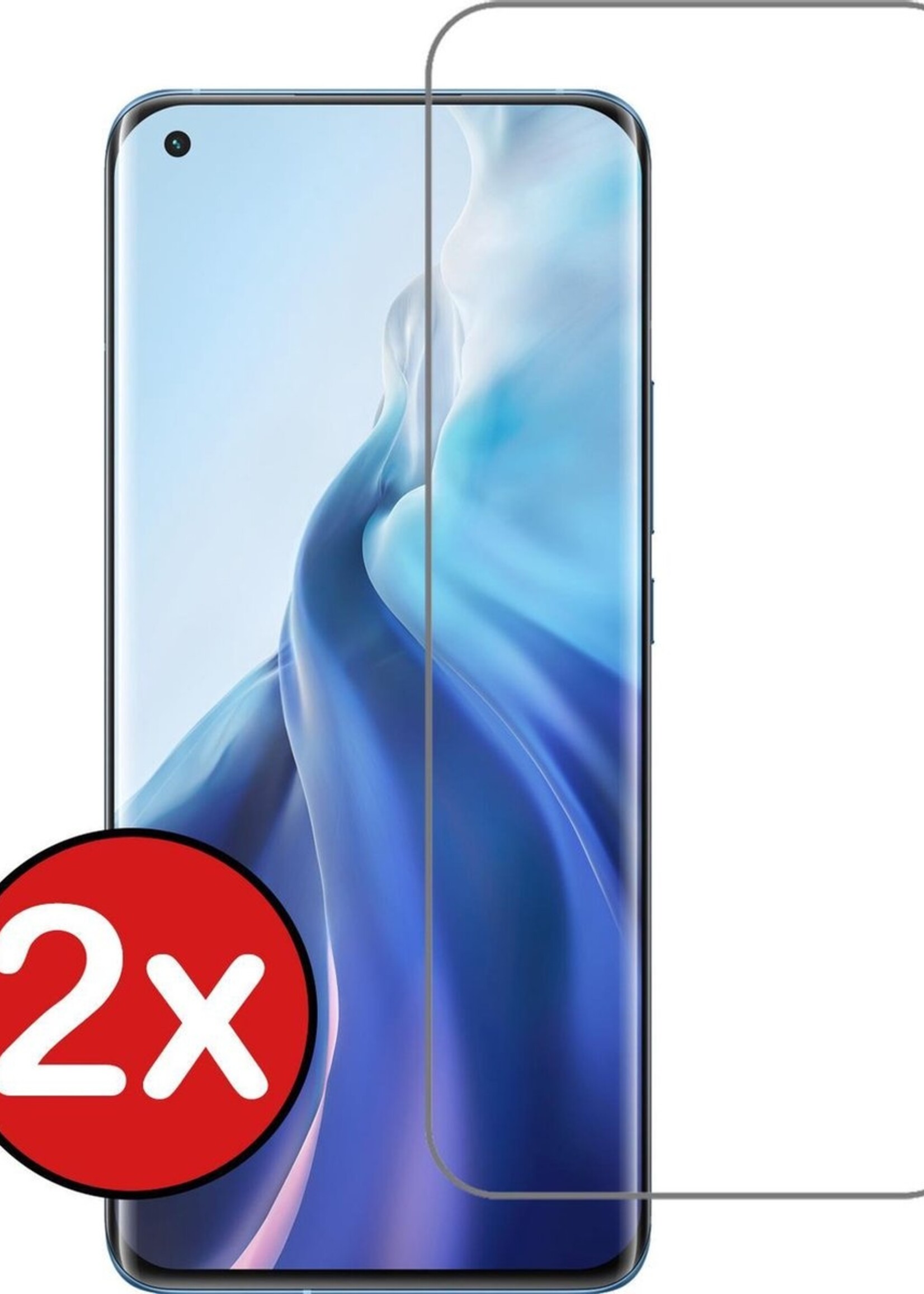 BTH Screenprotector Geschikt voor Xiaomi Mi 11 Screenprotector Glas Gehard Tempered Glass - Screenprotector Geschikt voor Xiaomi Mi 11 Screen Protector Screen Cover - 2 PACK