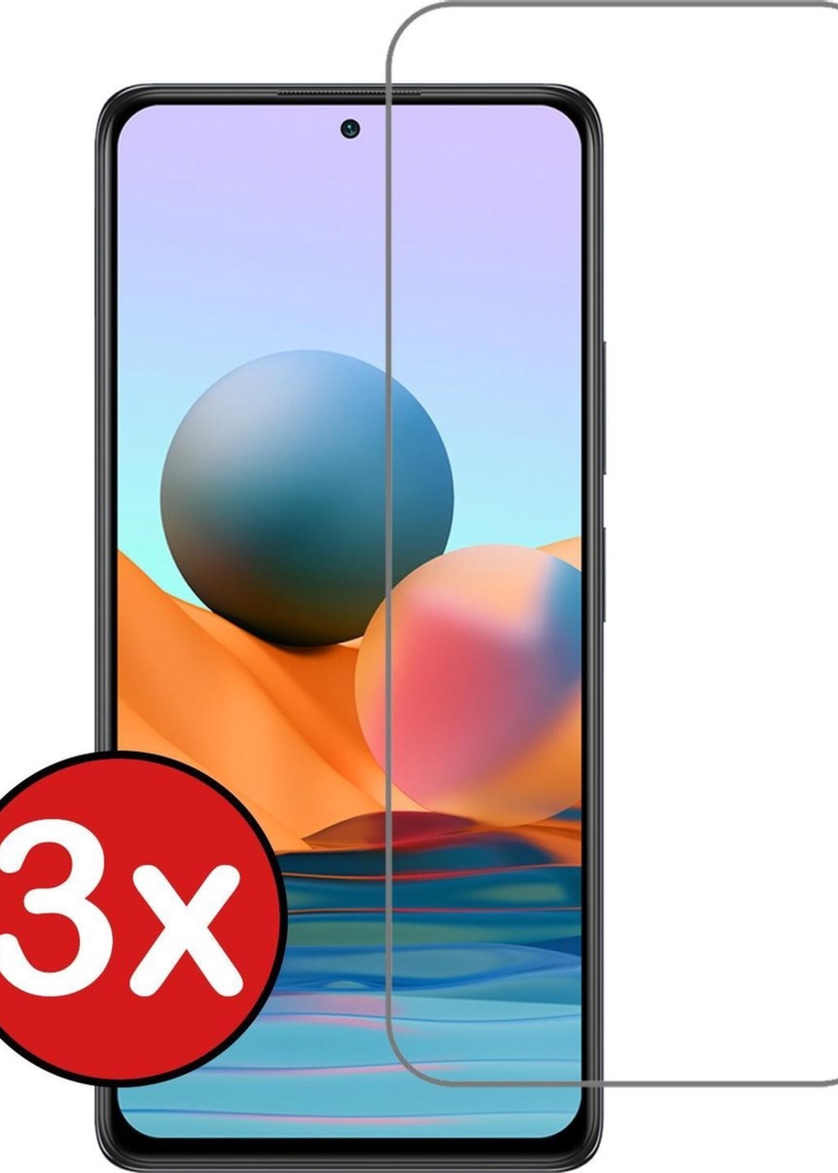 BTH Screenprotector Geschikt voor Xiaomi Redmi Note 10 Pro Screenprotector Glas Gehard Tempered Glass - Screenprotector Geschikt voor Xiaomi Redmi Note 10 Pro Screen Protector Screen Cover - 3 PACK