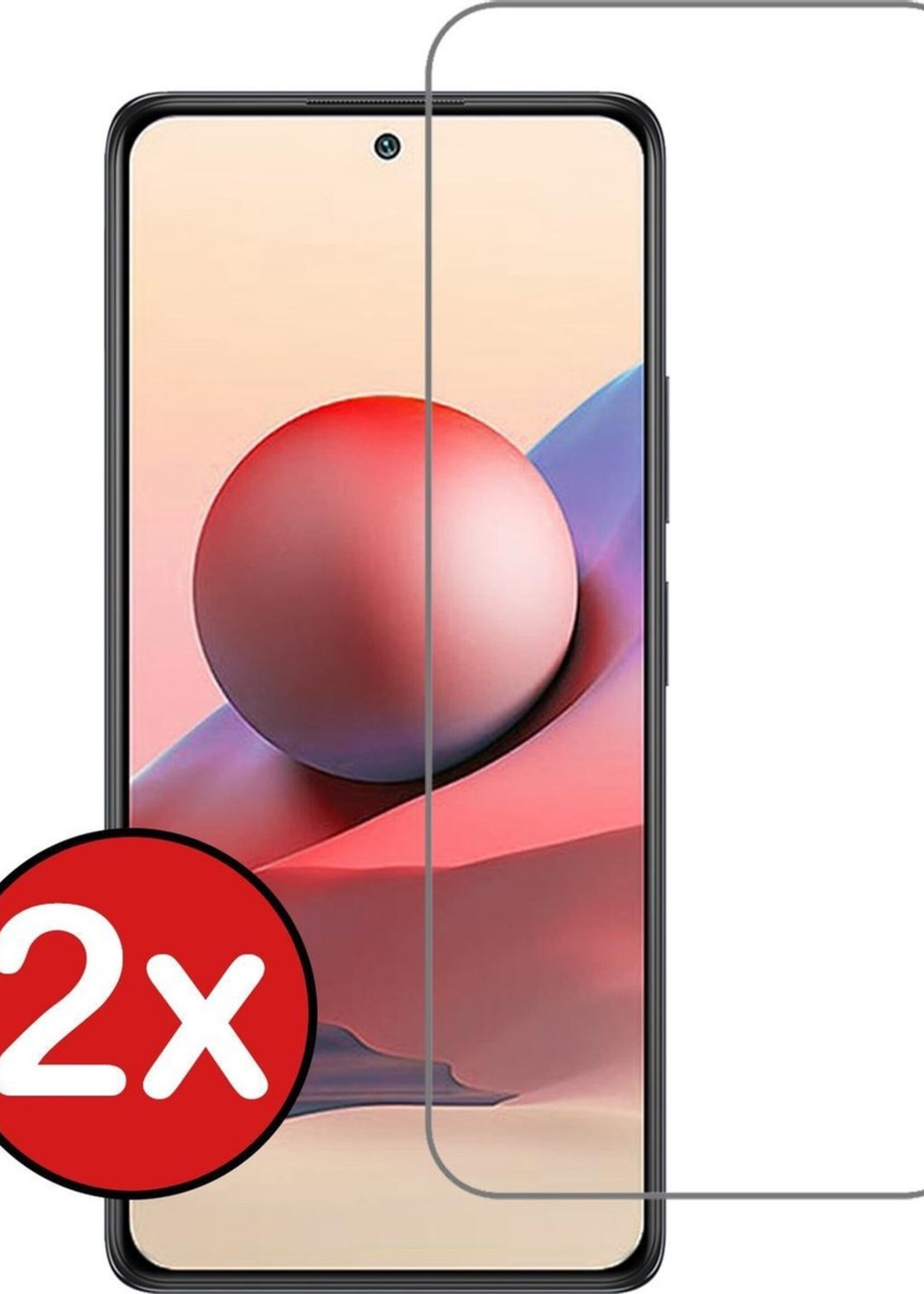 BTH Screenprotector Geschikt voor Xiaomi Redmi Note 10 4G Screenprotector Glas Gehard Tempered Glass - Screenprotector Geschikt voor Xiaomi Redmi Note 10 4G Screen Protector Screen Cover - 2 PACK