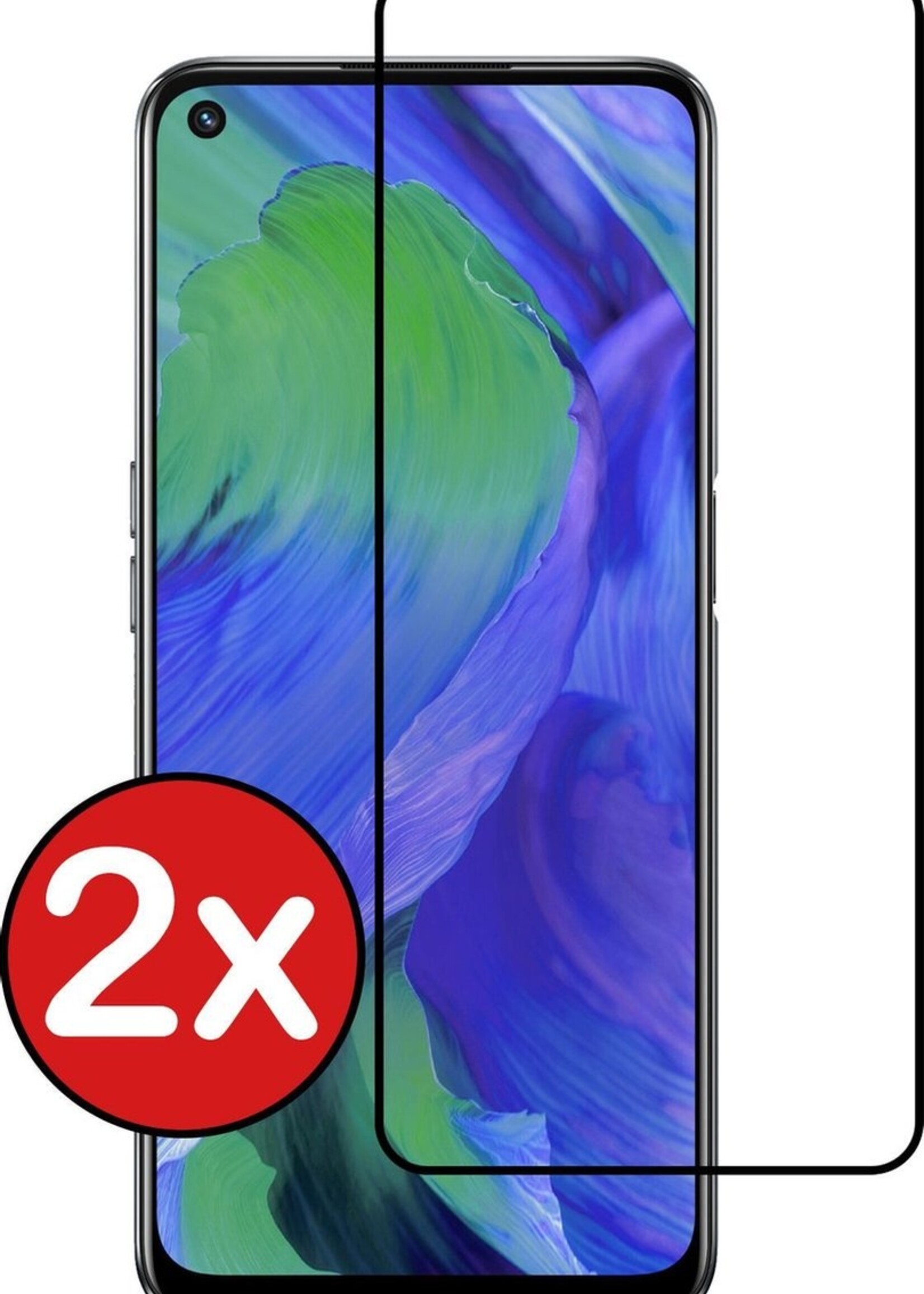BTH Screenprotector Geschikt voor OPPO A54 5G Screenprotector Glas Gehard Tempered Glass Full Cover - Screenprotector Geschikt voor OPPO A54 5G Screen Protector Screen Cover - 2 PACK
