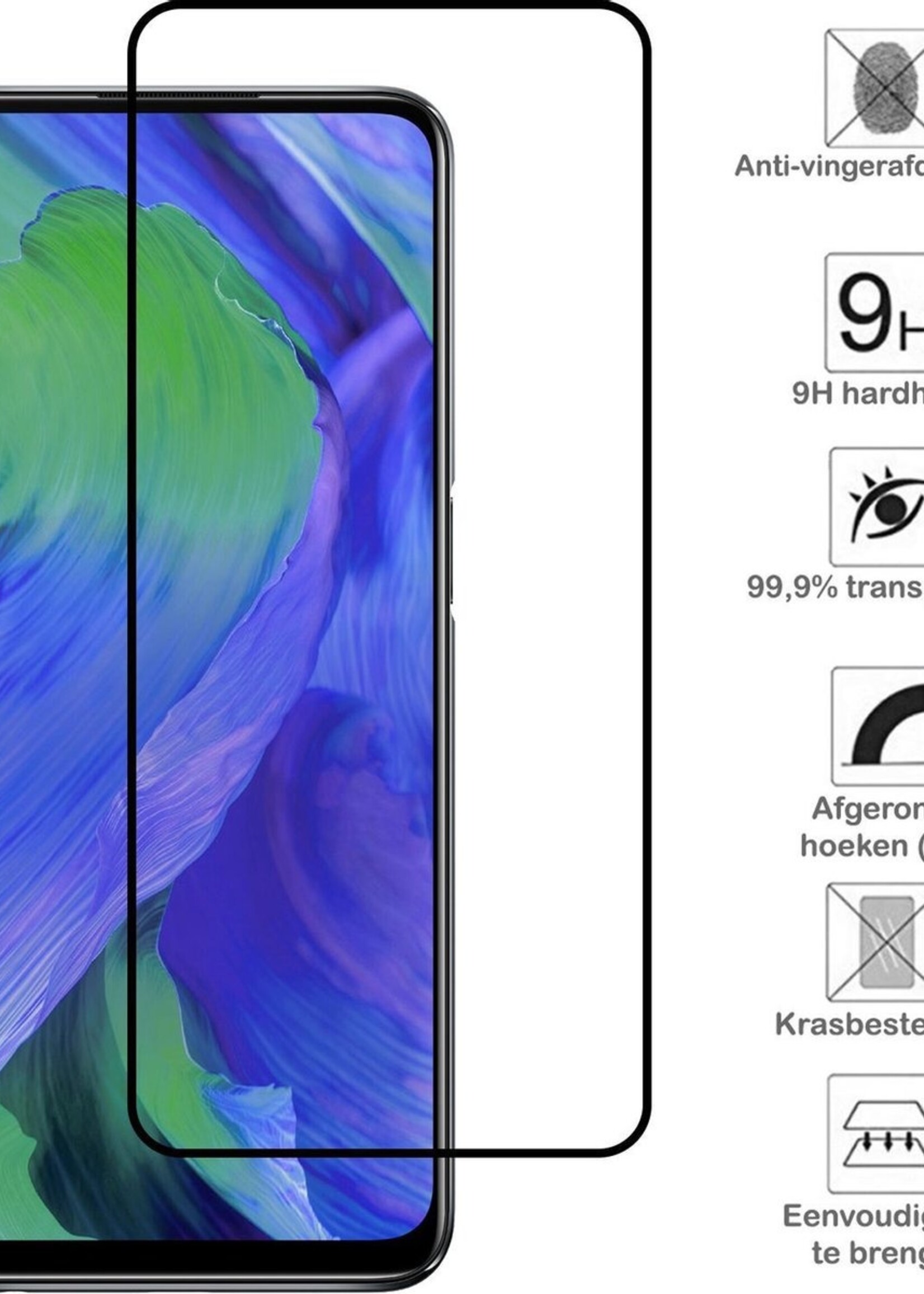 BTH Screenprotector Geschikt voor OPPO A54 5G Screenprotector Glas Gehard Tempered Glass Full Cover - Screenprotector Geschikt voor OPPO A54 5G Screen Protector Screen Cover - 2 PACK