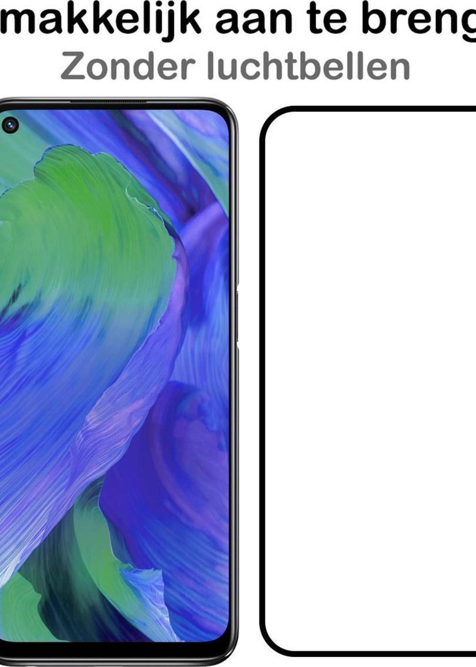 BTH Screenprotector Geschikt voor OPPO A54 5G Screenprotector Glas Gehard Tempered Glass Full Cover - Screenprotector Geschikt voor OPPO A54 5G Screen Protector Screen Cover - 2 PACK