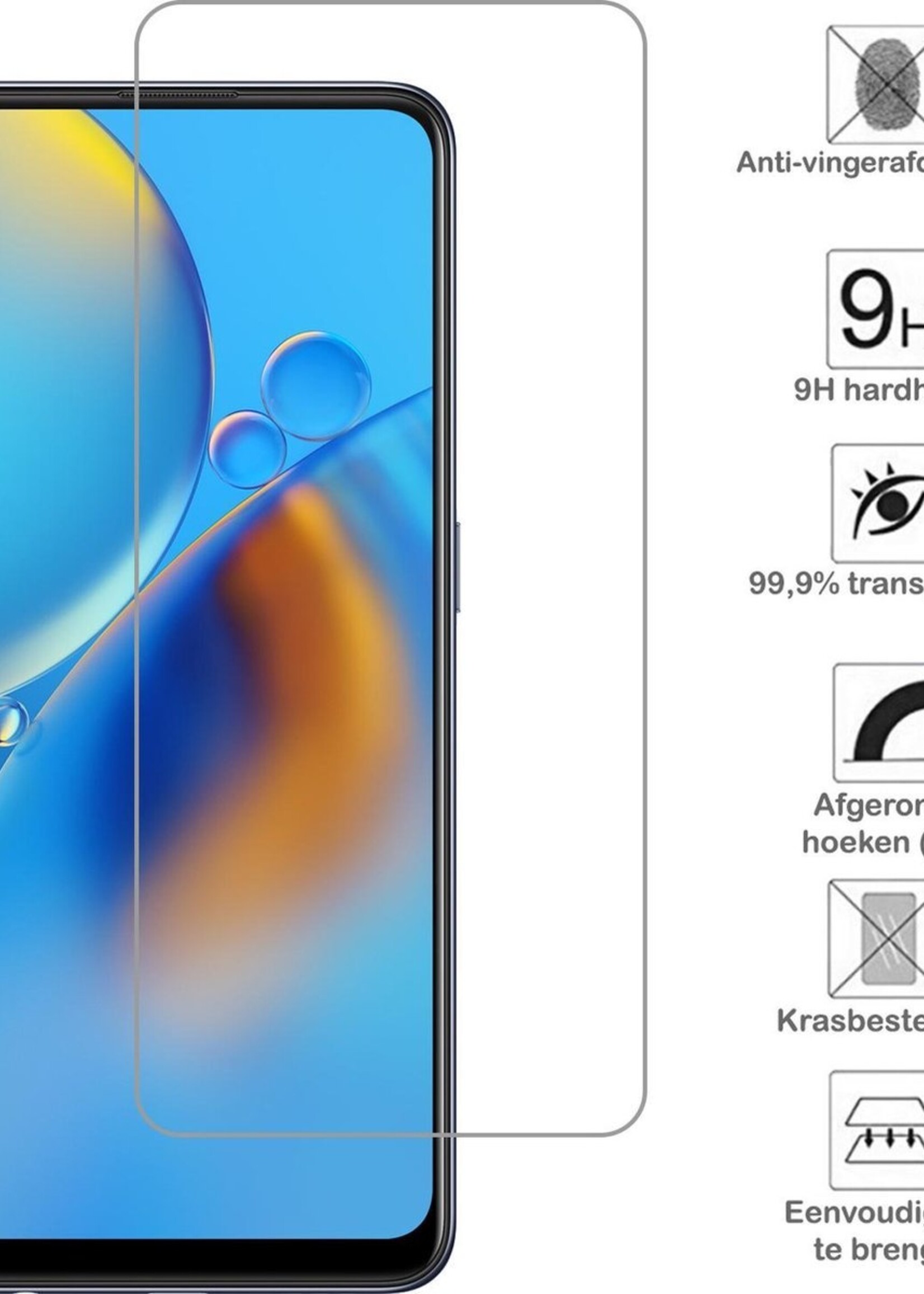 BTH Screenprotector Geschikt voor OPPO A74 5G Screenprotector Glas Gehard Tempered Glass - Screenprotector Geschikt voor OPPO A74 5G Screen Protector Screen Cover - 2 PACK