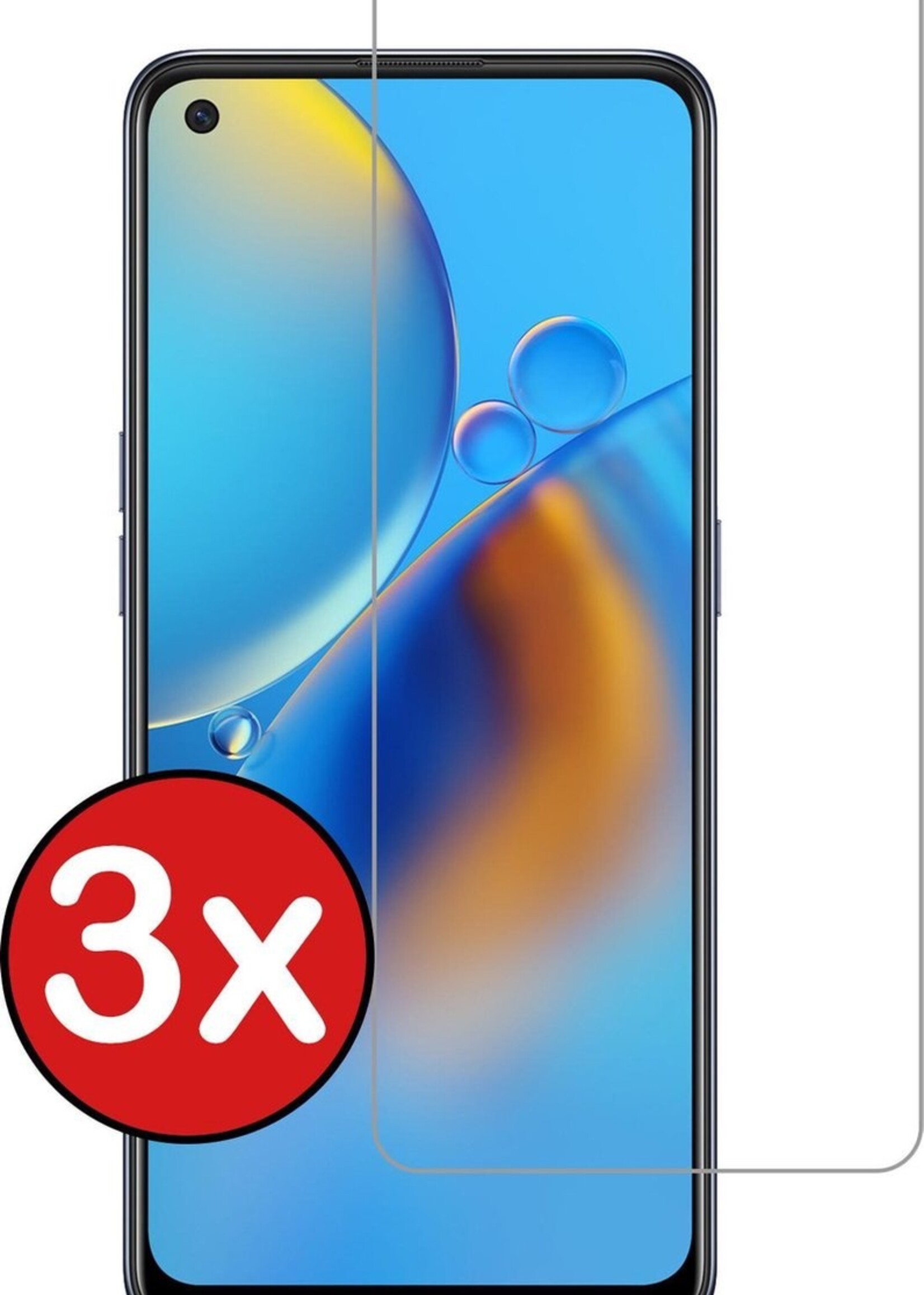 BTH Screenprotector Geschikt voor OPPO A74 5G Screenprotector Glas Gehard Tempered Glass - Screenprotector Geschikt voor OPPO A74 5G Screen Protector Screen Cover - 3 PACK