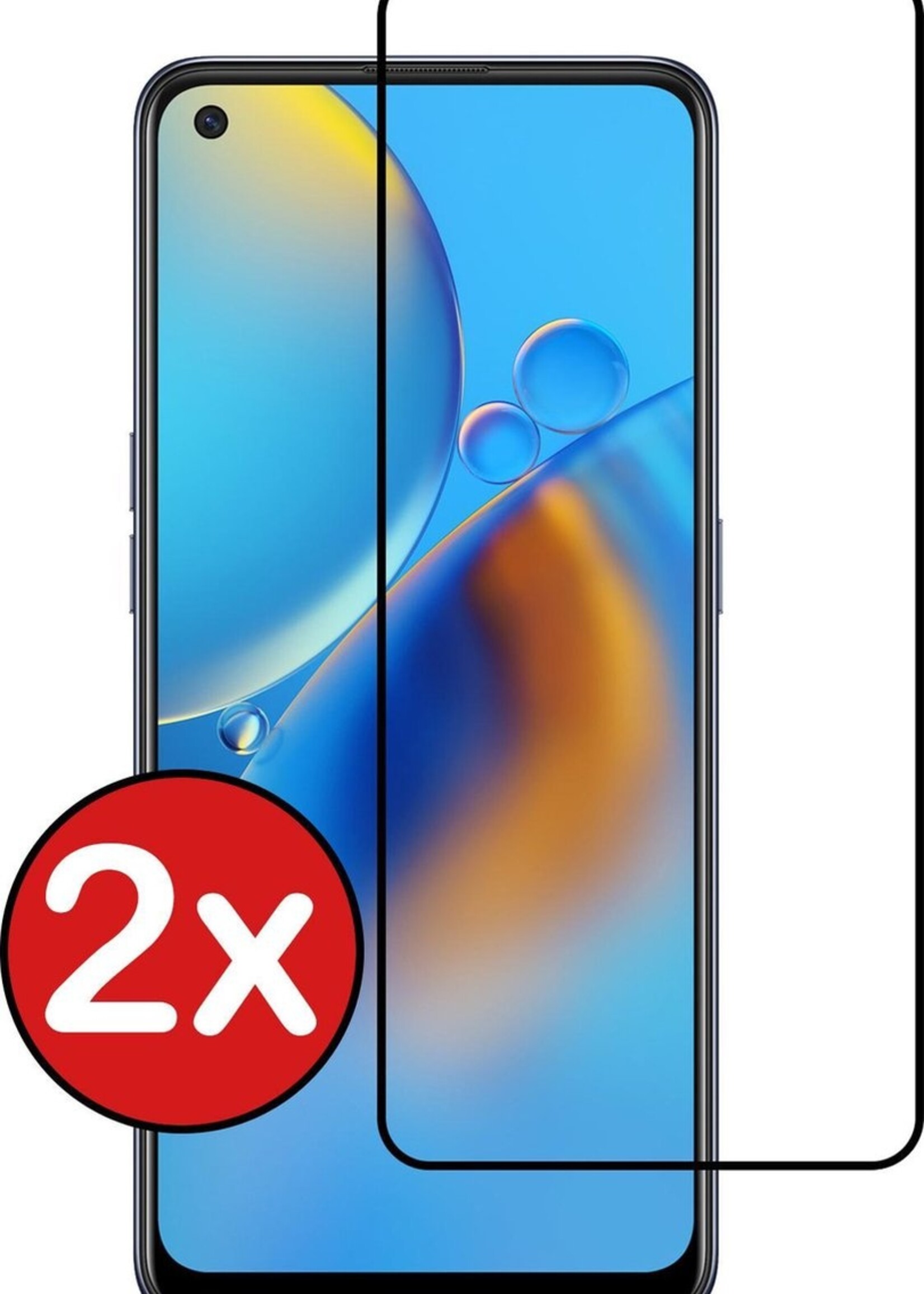 BTH Screenprotector Geschikt voor OPPO A74 5G Screenprotector Glas Gehard Tempered Glass Full Cover - Screenprotector Geschikt voor OPPO A74 5G Screen Protector Screen Cover - 2 PACK