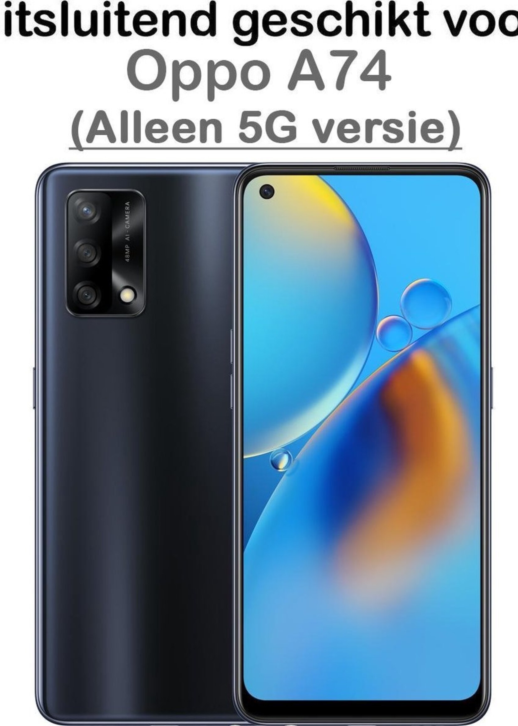 BTH Screenprotector Geschikt voor OPPO A74 5G Screenprotector Glas Gehard Tempered Glass Full Cover - Screenprotector Geschikt voor OPPO A74 5G Screen Protector Screen Cover - 3 PACK