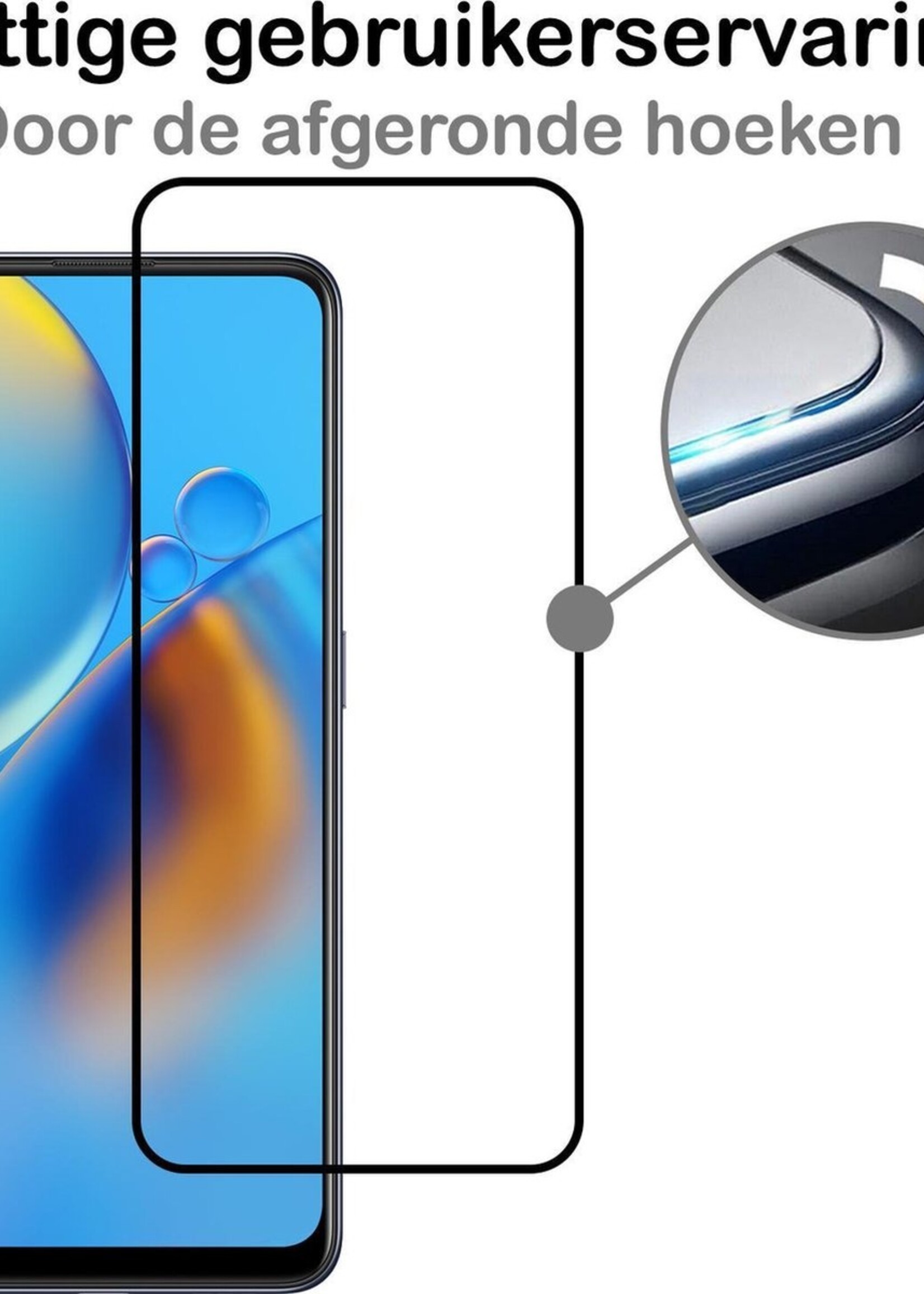 BTH Screenprotector Geschikt voor OPPO A74 5G Screenprotector Glas Gehard Tempered Glass Full Cover - Screenprotector Geschikt voor OPPO A74 5G Screen Protector Screen Cover - 3 PACK