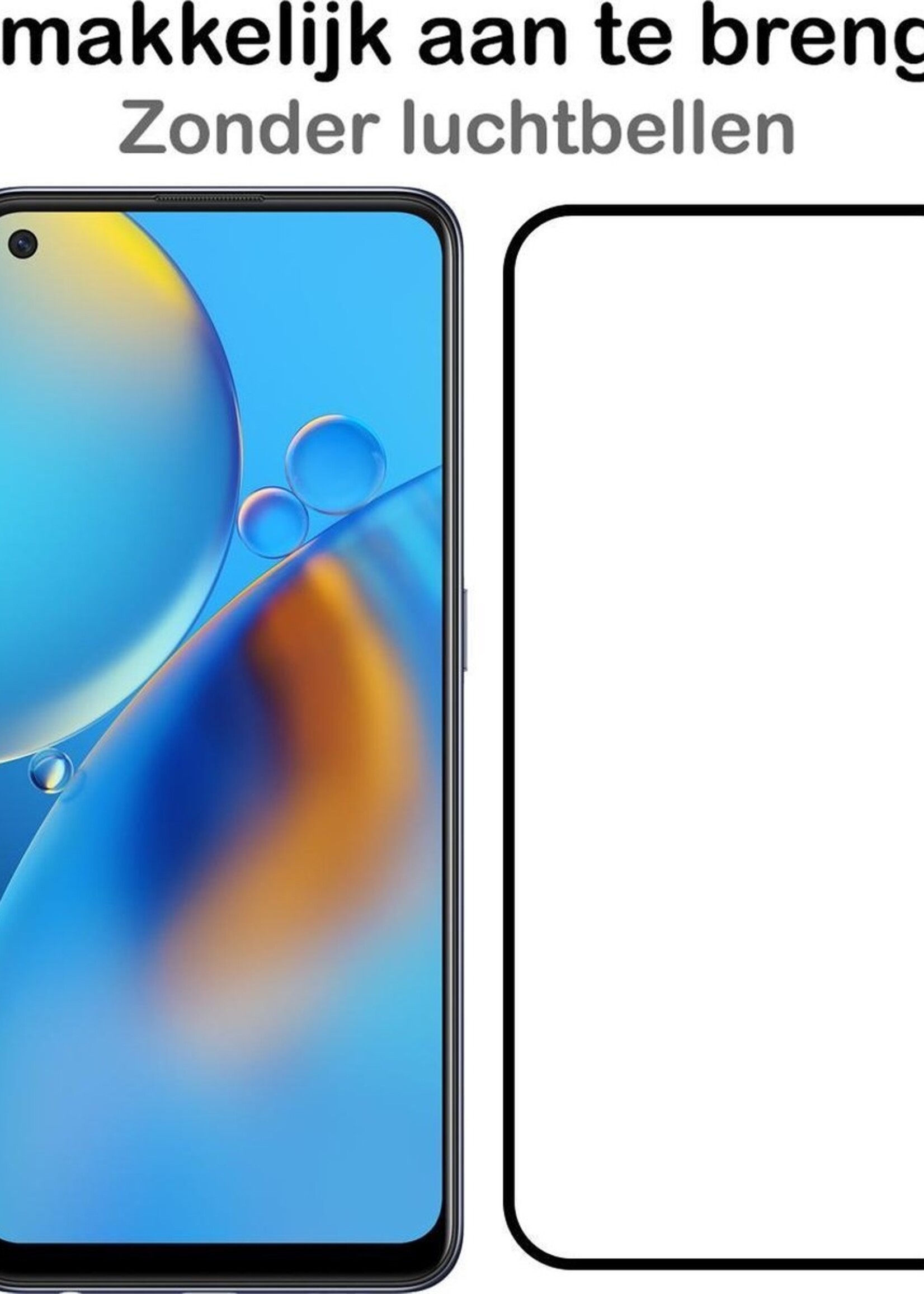 BTH Screenprotector Geschikt voor OPPO A74 5G Screenprotector Glas Gehard Tempered Glass Full Cover - Screenprotector Geschikt voor OPPO A74 5G Screen Protector Screen Cover - 3 PACK