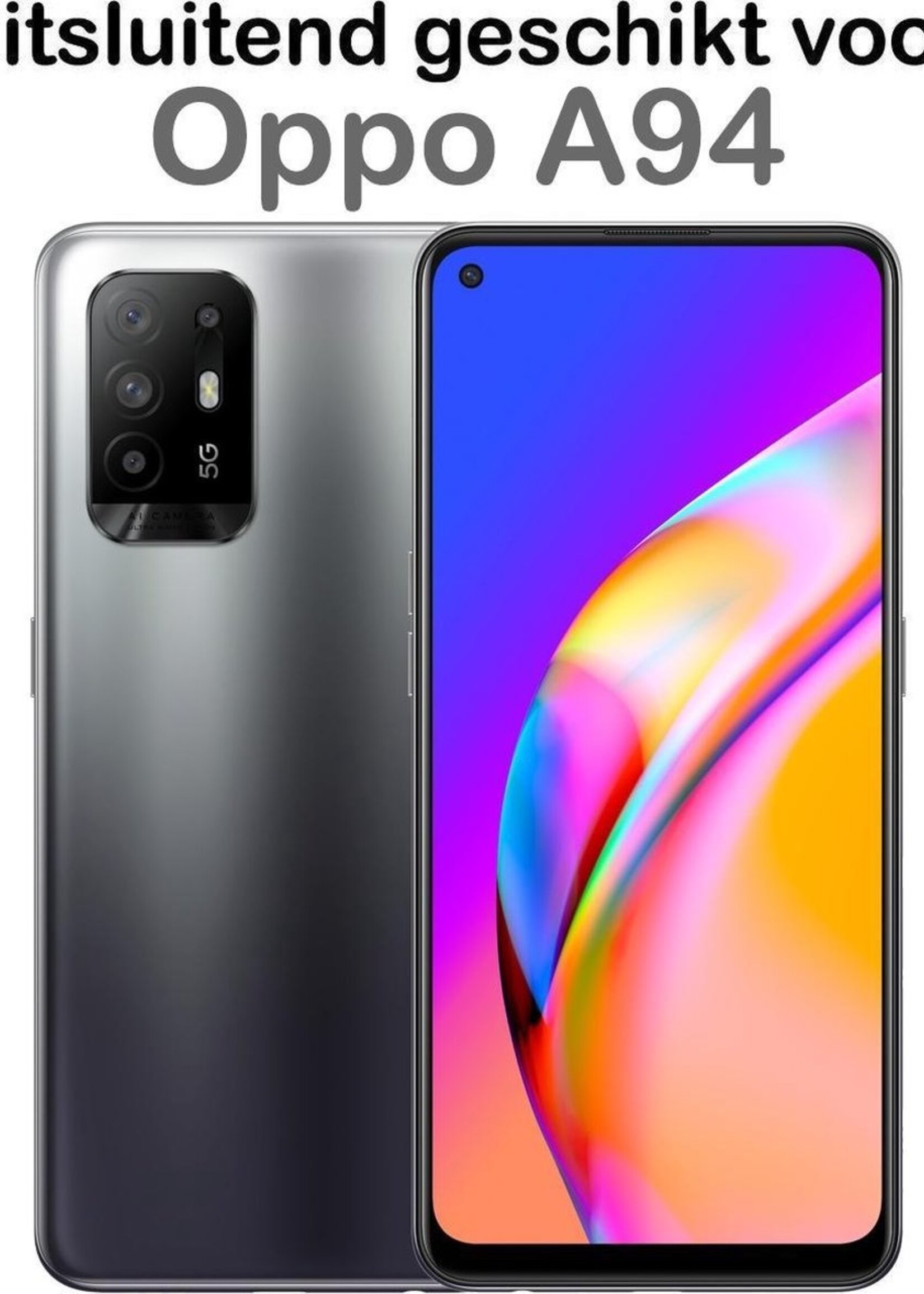 BTH Screenprotector Geschikt voor OPPO A94 Screenprotector Glas Gehard Tempered Glass Full Cover - Screenprotector Geschikt voor OPPO A94 Screen Protector Screen Cover