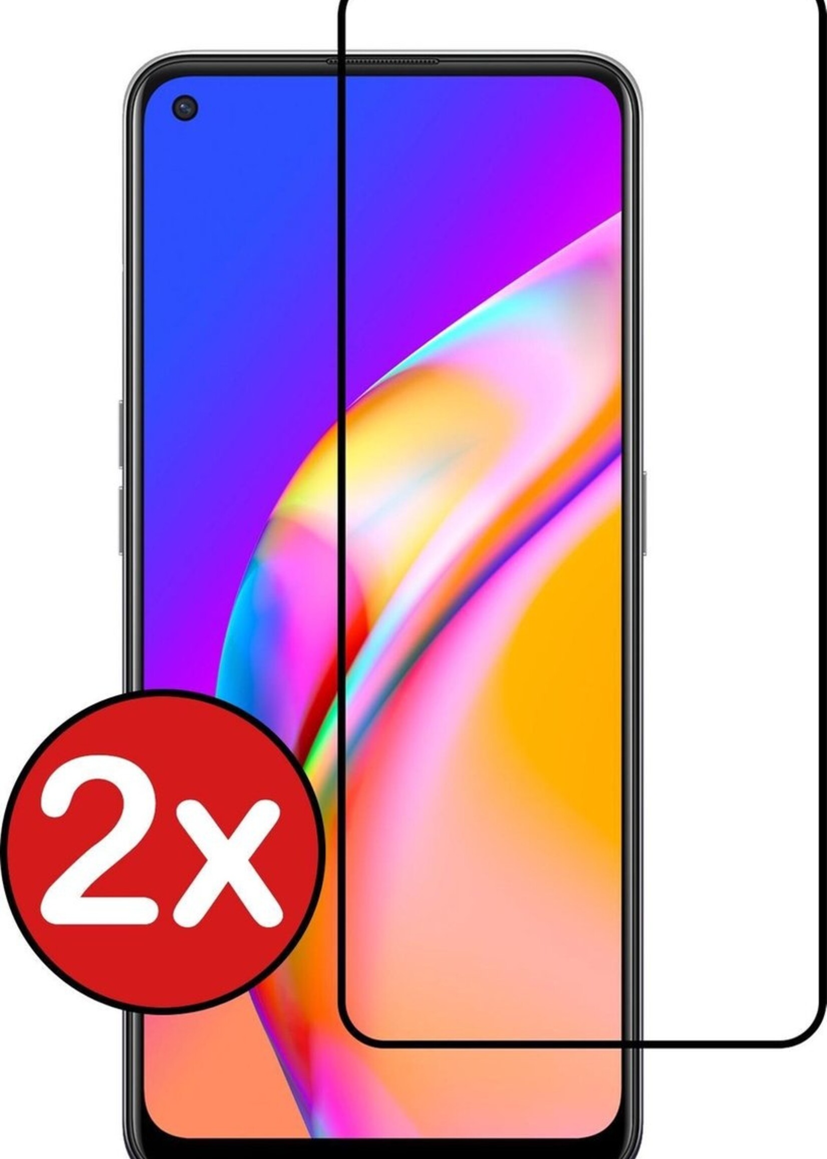 BTH Screenprotector Geschikt voor OPPO A94 Screenprotector Glas Gehard Tempered Glass Full Cover - Screenprotector Geschikt voor OPPO A94 Screen Protector Screen Cover - 2 PACK