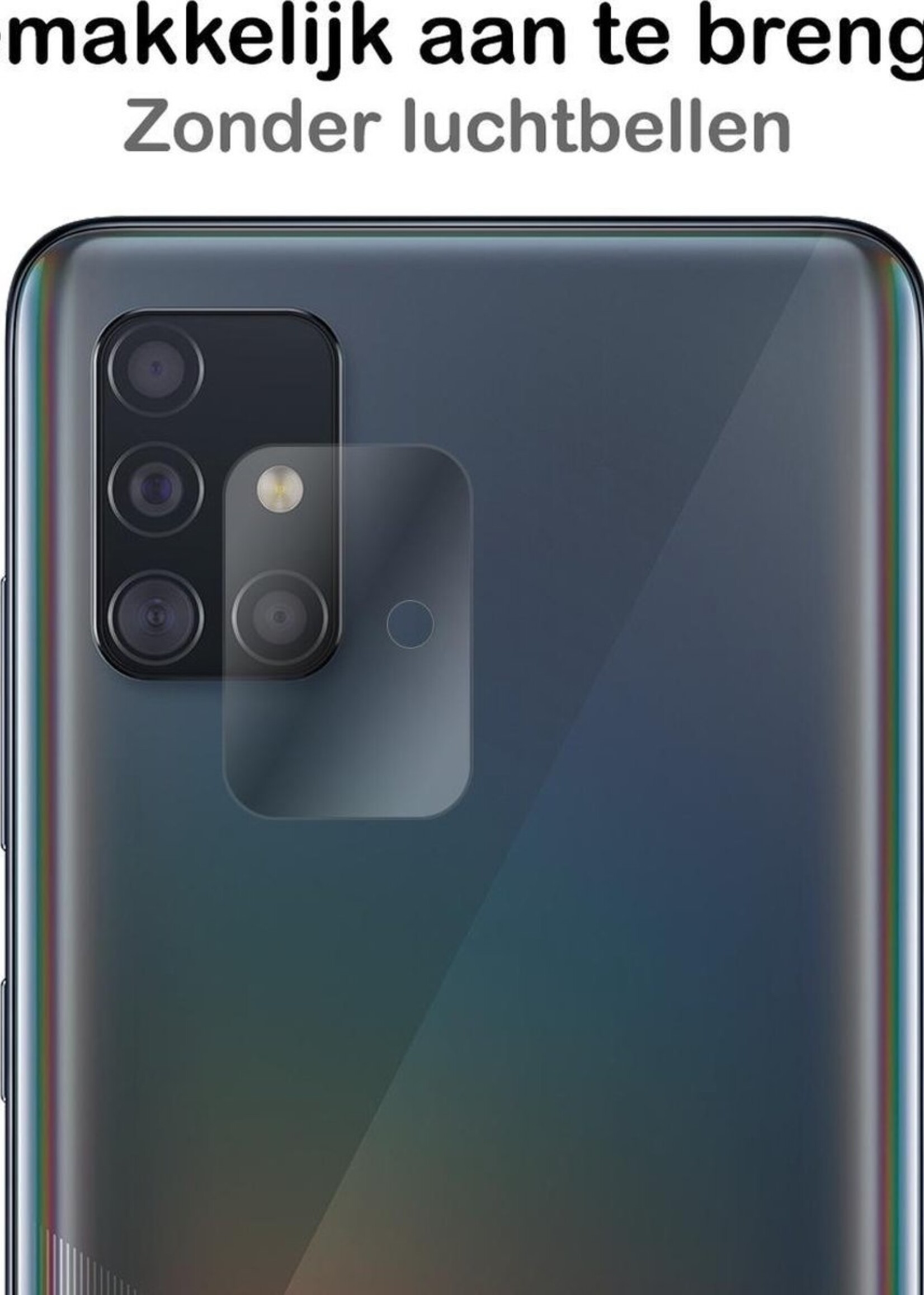 BTH Screenprotector Geschikt voor Samsung A51 Camera Lens Screenprotector Glas - Screenprotector Geschikt voor Samsung Galaxy A51 Screenprotector Camera Protector Gehard Glas - 2 PACK