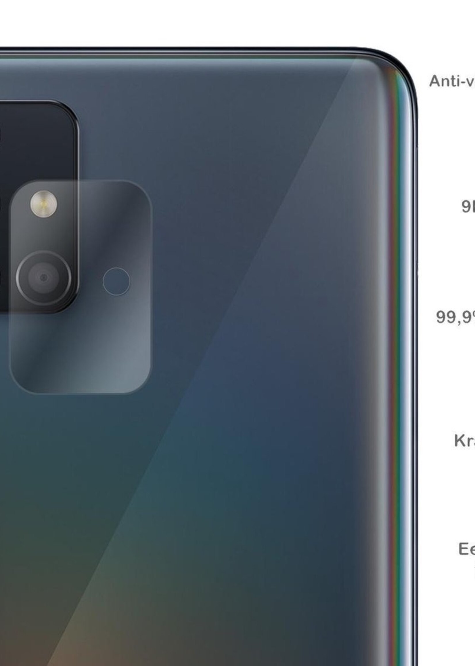 BTH Screenprotector Geschikt voor Samsung A51 Camera Lens Screenprotector Glas - Screenprotector Geschikt voor Samsung Galaxy A51 Screenprotector Camera Protector Gehard Glas - 3 PACK