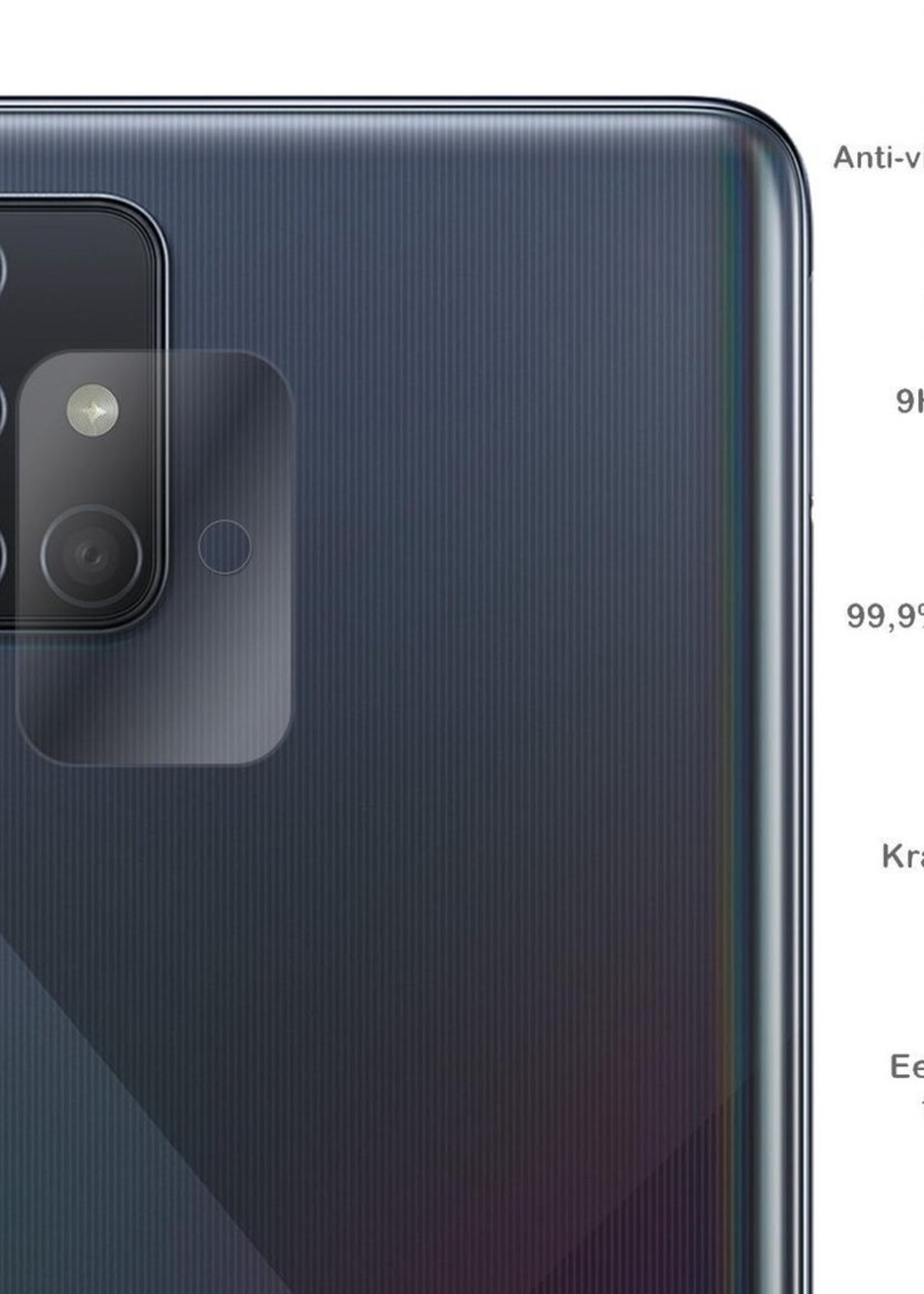 BTH Screenprotector Geschikt voor Samsung A71 Camera Lens Screenprotector Glas - Screenprotector Geschikt voor Samsung Galaxy A71 Screenprotector Camera Protector Gehard Glas - 3 PACK