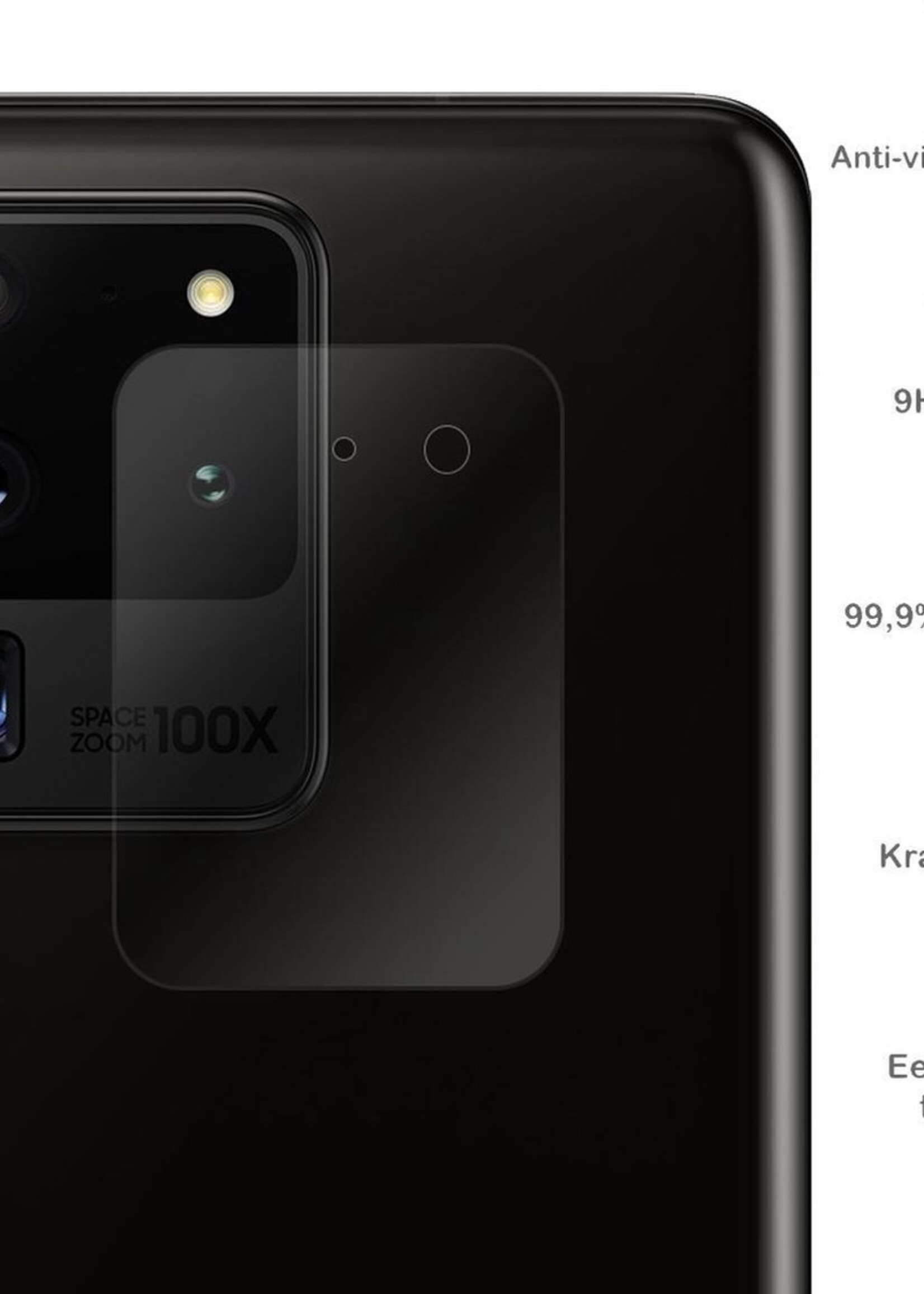 BTH Screenprotector Geschikt voor Samsung S20 Ultra Camera Lens Screenprotector Glas - Screenprotector Geschikt voor Samsung Galaxy S20 Ultra Screenprotector Camera Protector Gehard Glas
