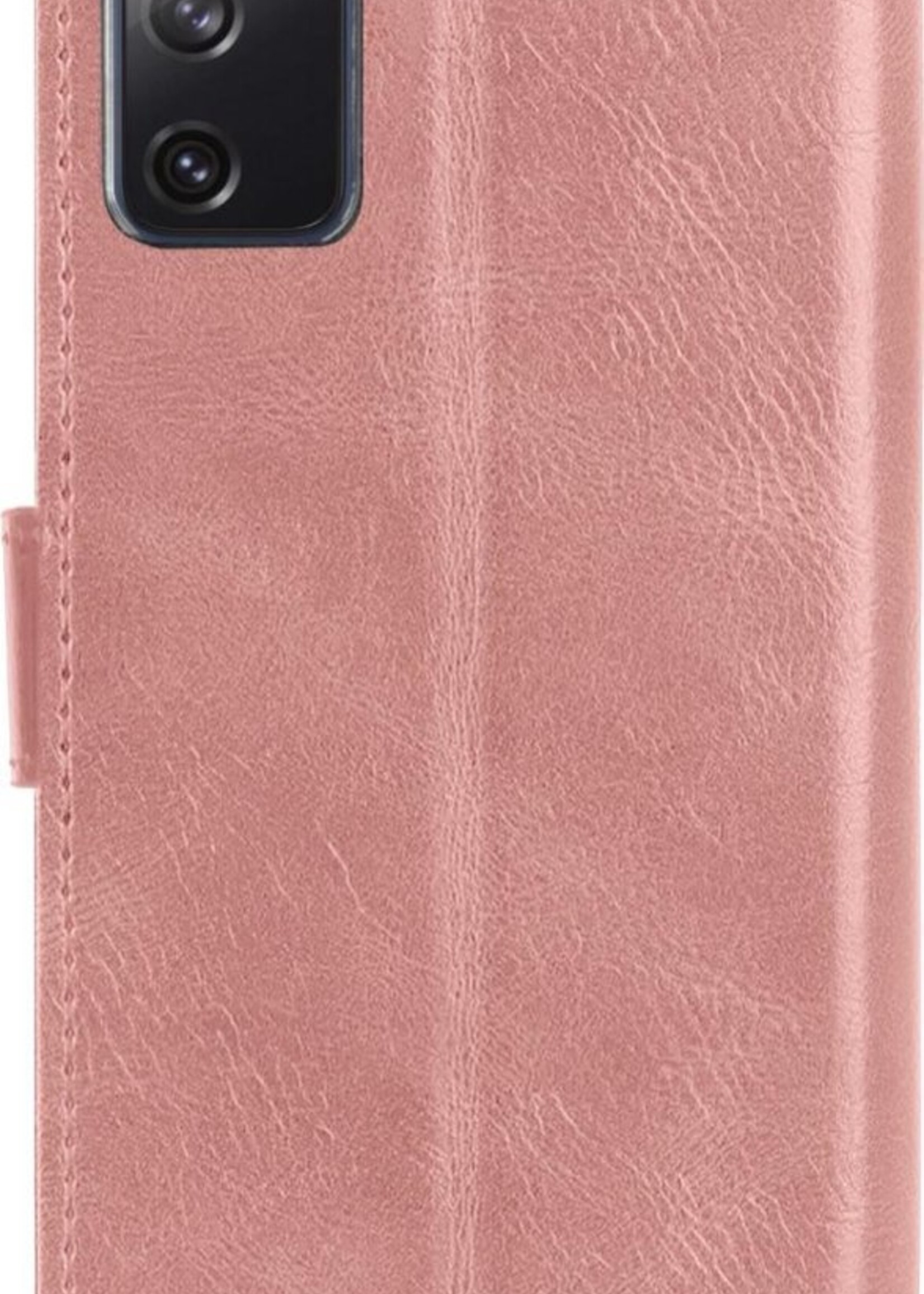BTH Hoesje Geschikt voor Samsung S20 FE Hoesje Book Case Hoes Portemonnee Cover Walletcase - Hoes Geschikt voor Samsung Galaxy S20 FE Hoes Bookcase Hoesje - Rosé goud