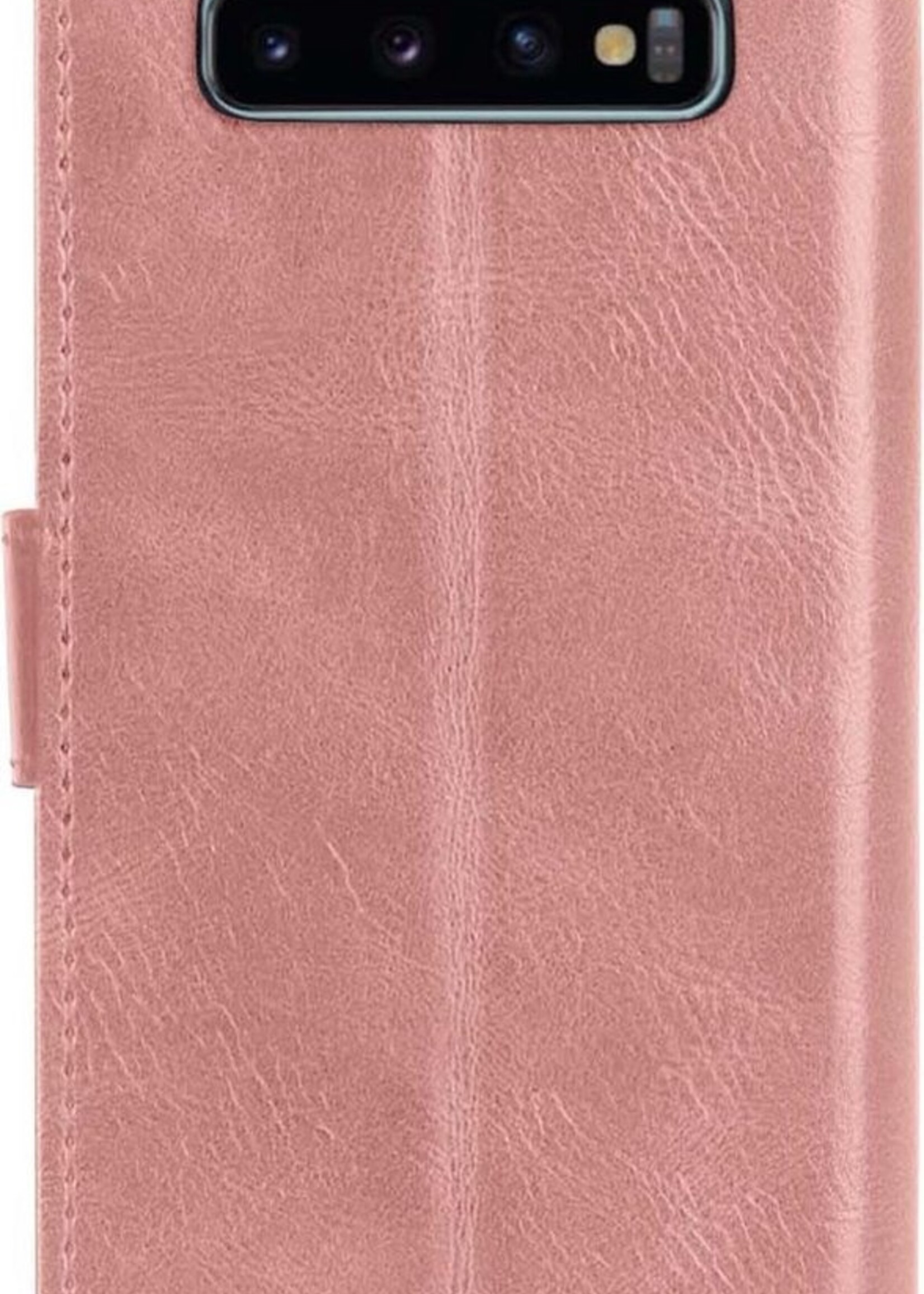 BTH Hoesje Geschikt voor Samsung S10 Hoesje Book Case Hoes Portemonnee Cover Walletcase - Hoes Geschikt voor Samsung Galaxy S10 Hoes Bookcase Hoesje - Rosé goud
