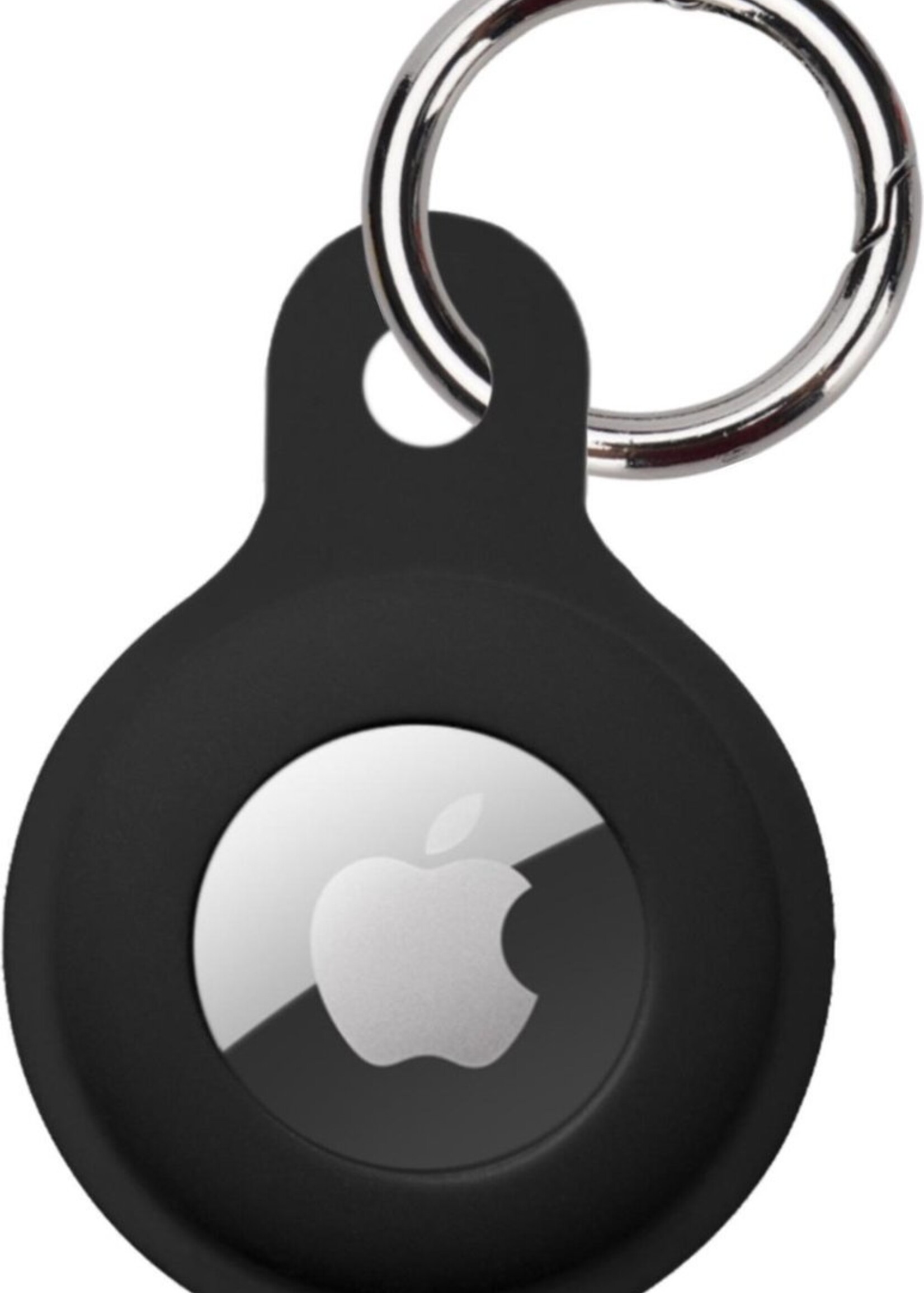BTH Hoesje Geschikt voor Apple AirTag Sleutelhanger Hoesje Siliconen Hanger - Hoesje Geschikt voor Apple AirTag Hanger Sleutelhanger Hoesje - Zwart