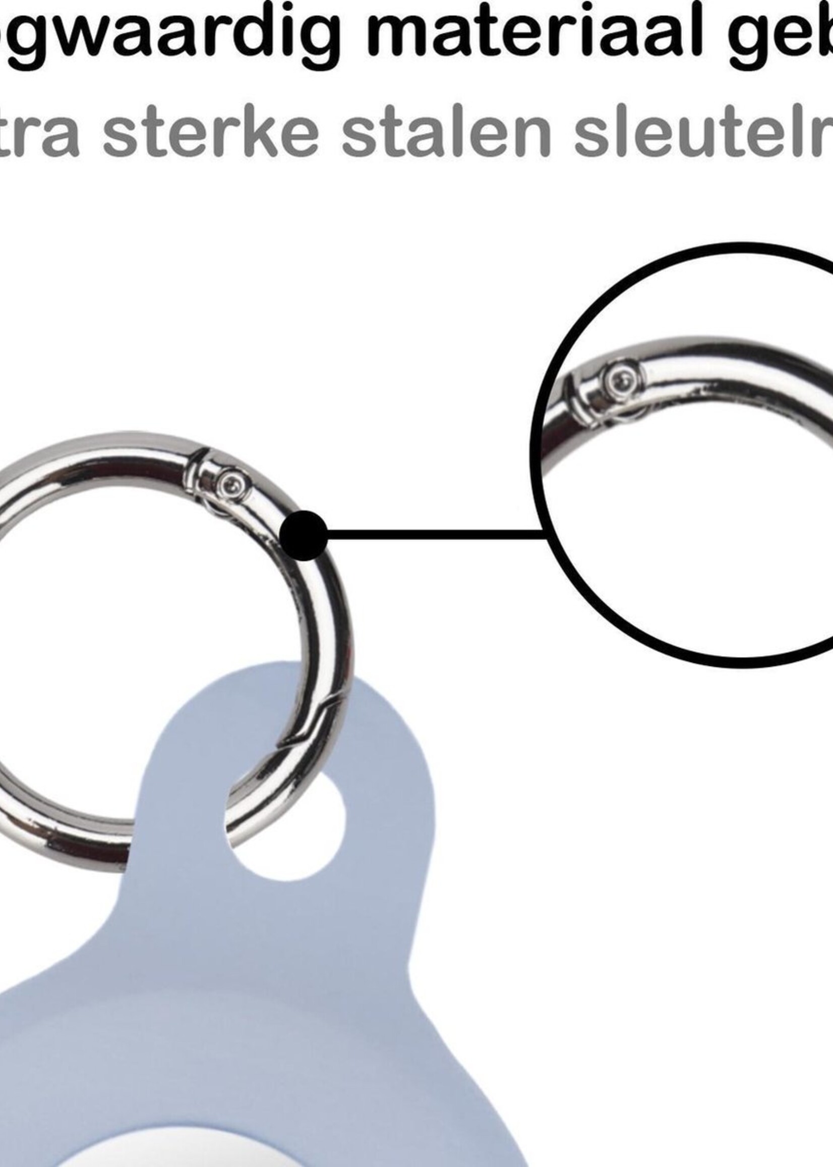 BTH Hoesje Geschikt voor Apple AirTag Sleutelhanger Hoesje Siliconen Hanger - Hoesje Geschikt voor Apple AirTag Hanger Sleutelhanger Hoesje - Blauw