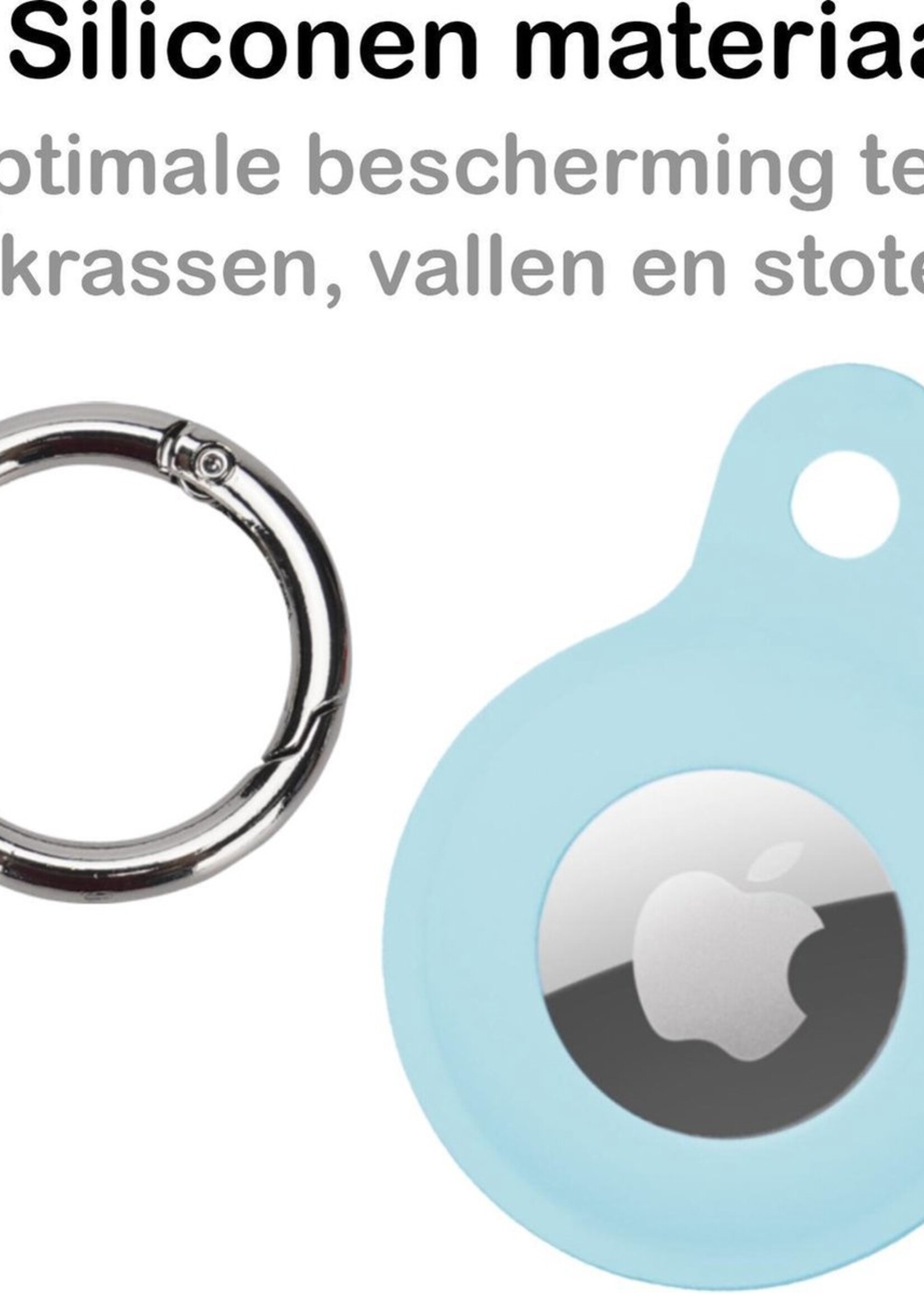 BTH Hoesje Geschikt voor Apple AirTag Sleutelhanger Hoesje Siliconen Hanger - Hoesje Geschikt voor Apple AirTag Hanger Sleutelhanger Hoesje - Blauw