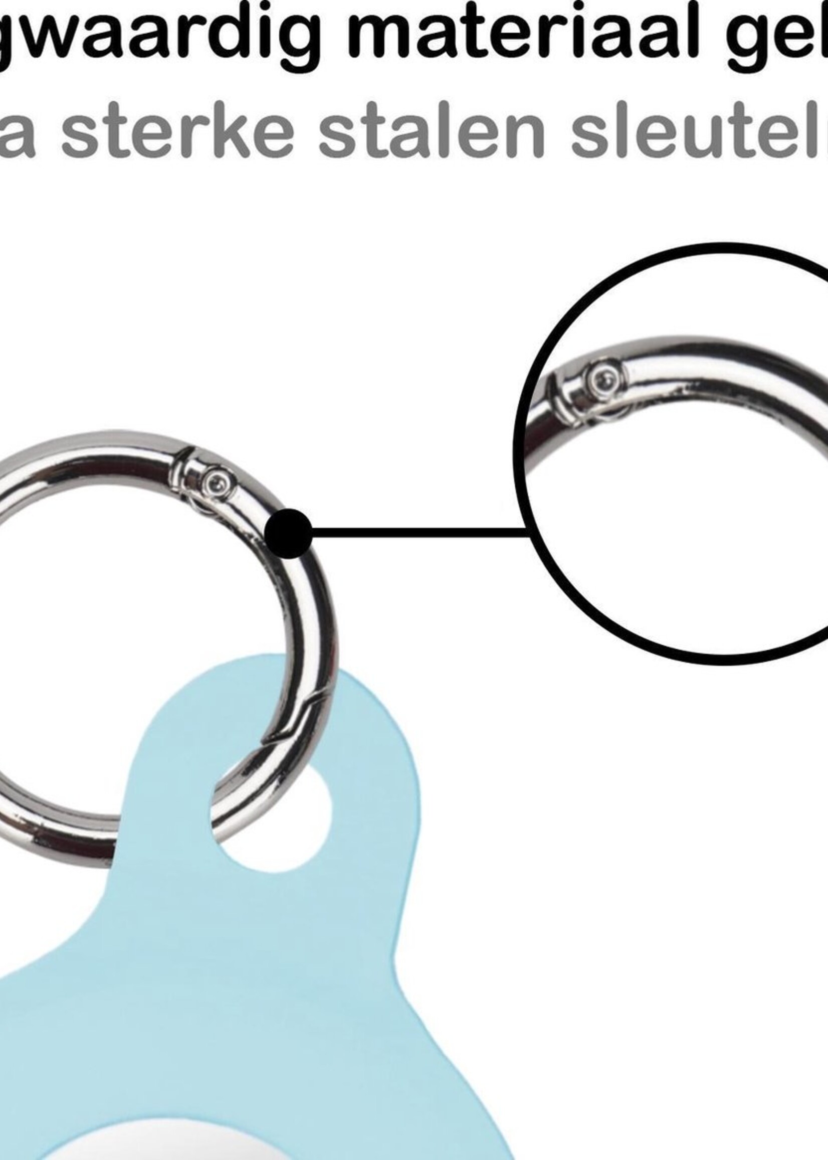 BTH Hoesje Geschikt voor Apple AirTag Sleutelhanger Hoesje Siliconen Hanger - Hoesje Geschikt voor Apple AirTag Hanger Sleutelhanger Hoesje - Blauw