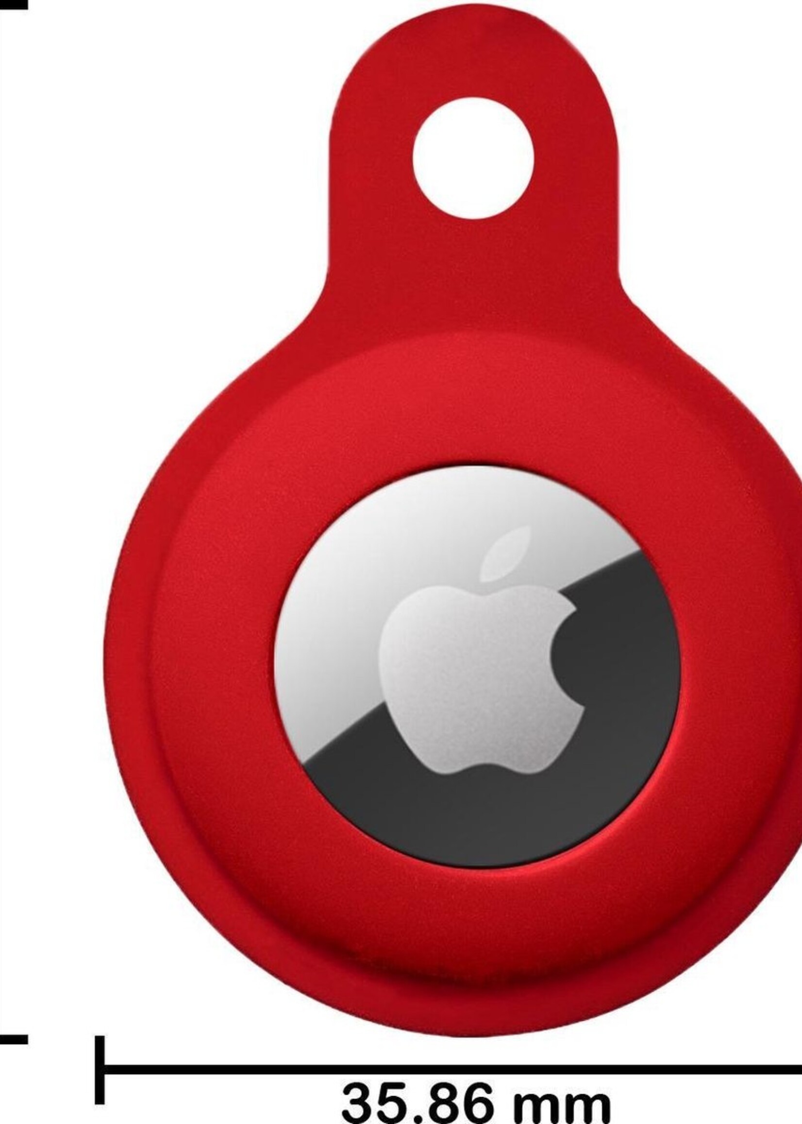 BTH Hoesje Geschikt voor Apple AirTag Sleutelhanger Hoesje Siliconen Hanger - Hoesje Geschikt voor Apple AirTag Hanger Sleutelhanger Hoesje - Rood