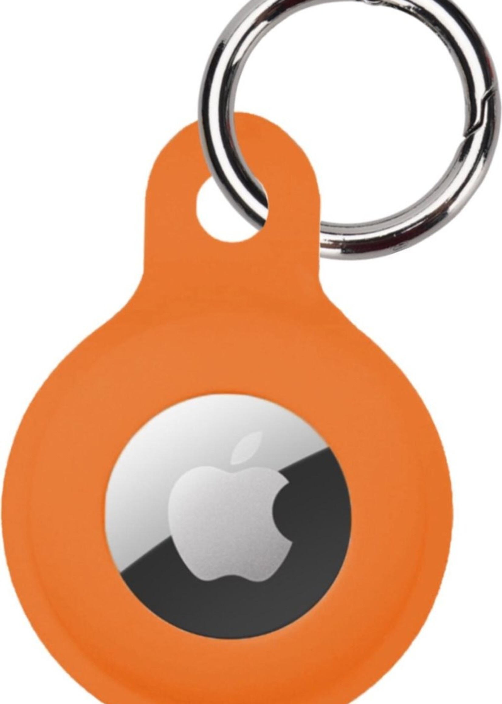 BTH Hoesje Geschikt voor Apple AirTag Sleutelhanger Hoesje Siliconen Hanger - Hoesje Geschikt voor Apple AirTag Hanger Sleutelhanger Hoesje - Oranje