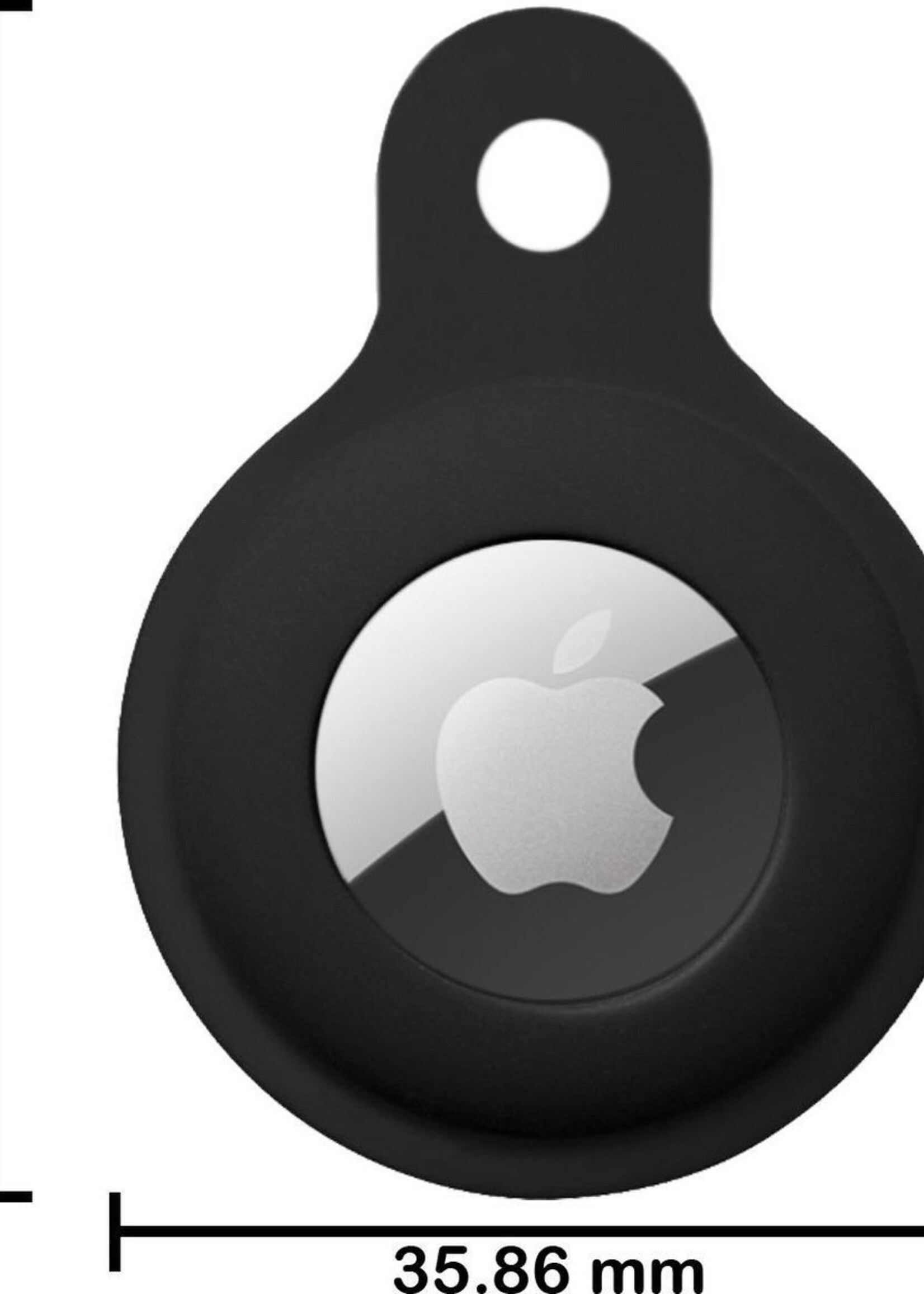 BTH Hoesje Geschikt voor Apple AirTag Sleutelhanger Hoesje Siliconen Hanger - Hoesje Geschikt voor Apple AirTag Hanger Sleutelhanger Hoesje - Zwart - 2 PACK