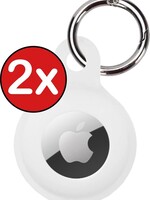 BTH 2 PACK - BTH AirTag Hoesje Siliconen - Wit