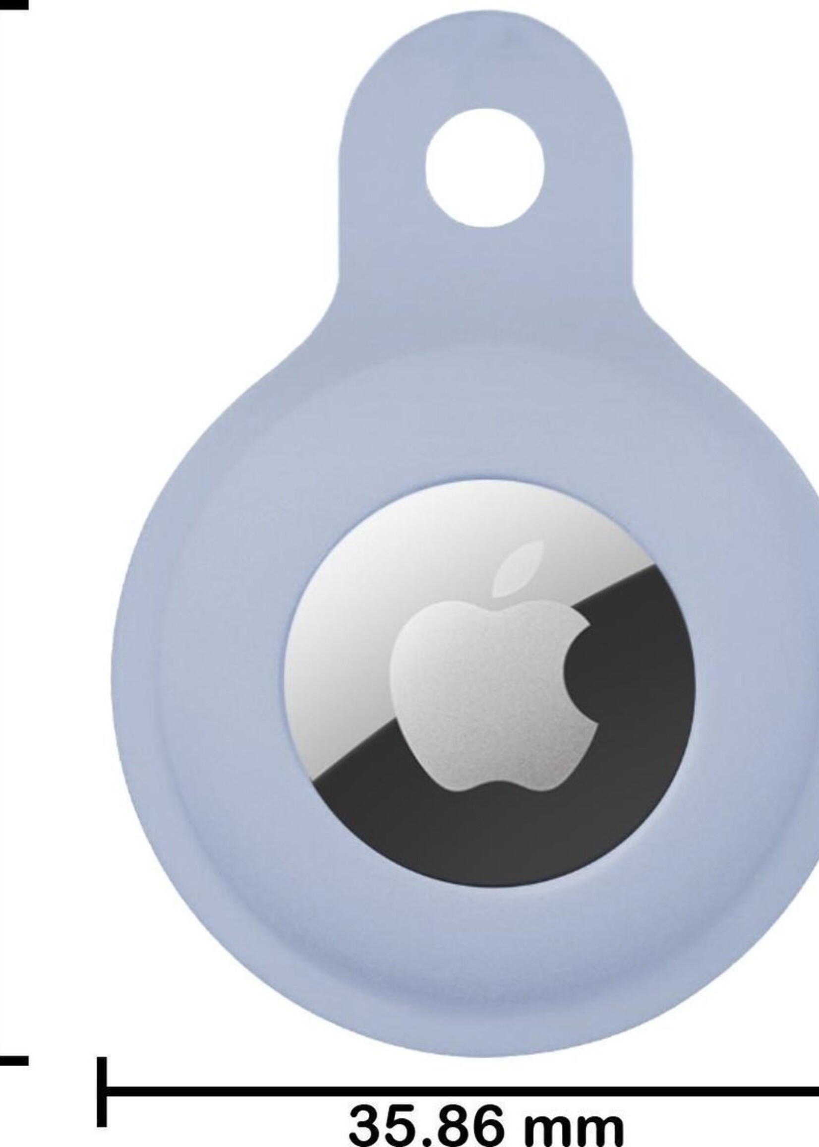 BTH Hoesje Geschikt voor Apple AirTag Sleutelhanger Hoesje Siliconen Hanger - Hoesje Geschikt voor Apple AirTag Hanger Sleutelhanger Hoesje - Grijsblauw - 2 PACK
