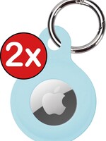 BTH 2 PACK - BTH AirTag Hoesje Siliconen - Lichtblauw