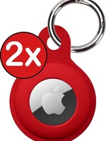 BTH 2 PACK - BTH AirTag Hoesje Siliconen - Donkerrood