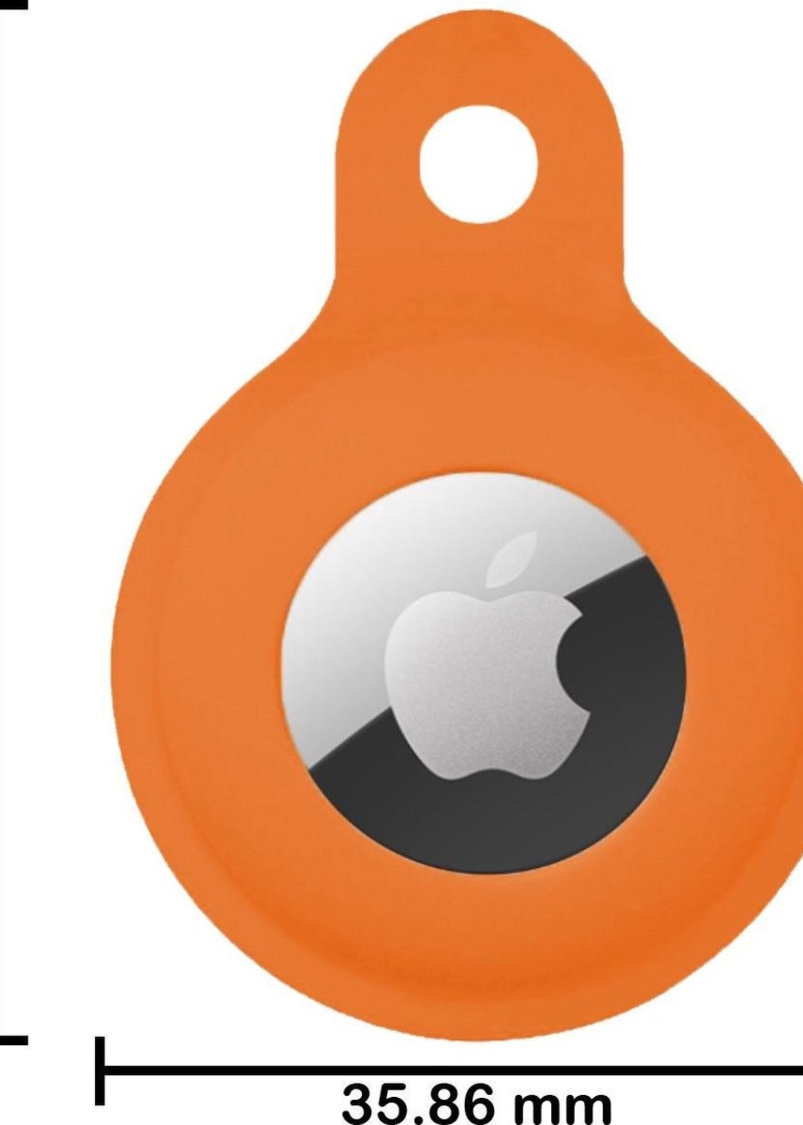 BTH Hoesje Geschikt voor Apple AirTag Sleutelhanger Hoesje Siliconen Hanger - Hoesje Geschikt voor Apple AirTag Hanger Sleutelhanger Hoesje - Oranje - 2 PACK