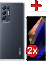 BTH BTH Oppo Find X3 Neo hoesje siliconen transparant Met 2x screenprotector