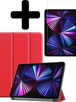 BTH BTH iPad Pro 11 inch (2021) Hoesje Met Screenprotector - Rood