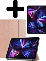 BTH BTH iPad Pro 11 inch (2021) Hoesje Met Screenprotector - Rose Goud
