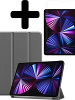 BTH BTH iPad Pro 11 inch (2021) Hoesje Met Screenprotector - Grijs