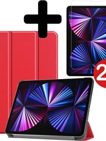BTH BTH iPad Pro 11 inch (2021) Hoesje Met 2x Screenprotector - Rood