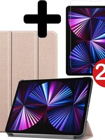BTH BTH iPad Pro 11 inch (2021) Hoesje Met 2x Screenprotector - Goud