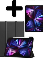 BTH BTH iPad Pro 11 inch (2021) Hoesje Met Apple Pencilhouder Met Screenprotector - Zwart