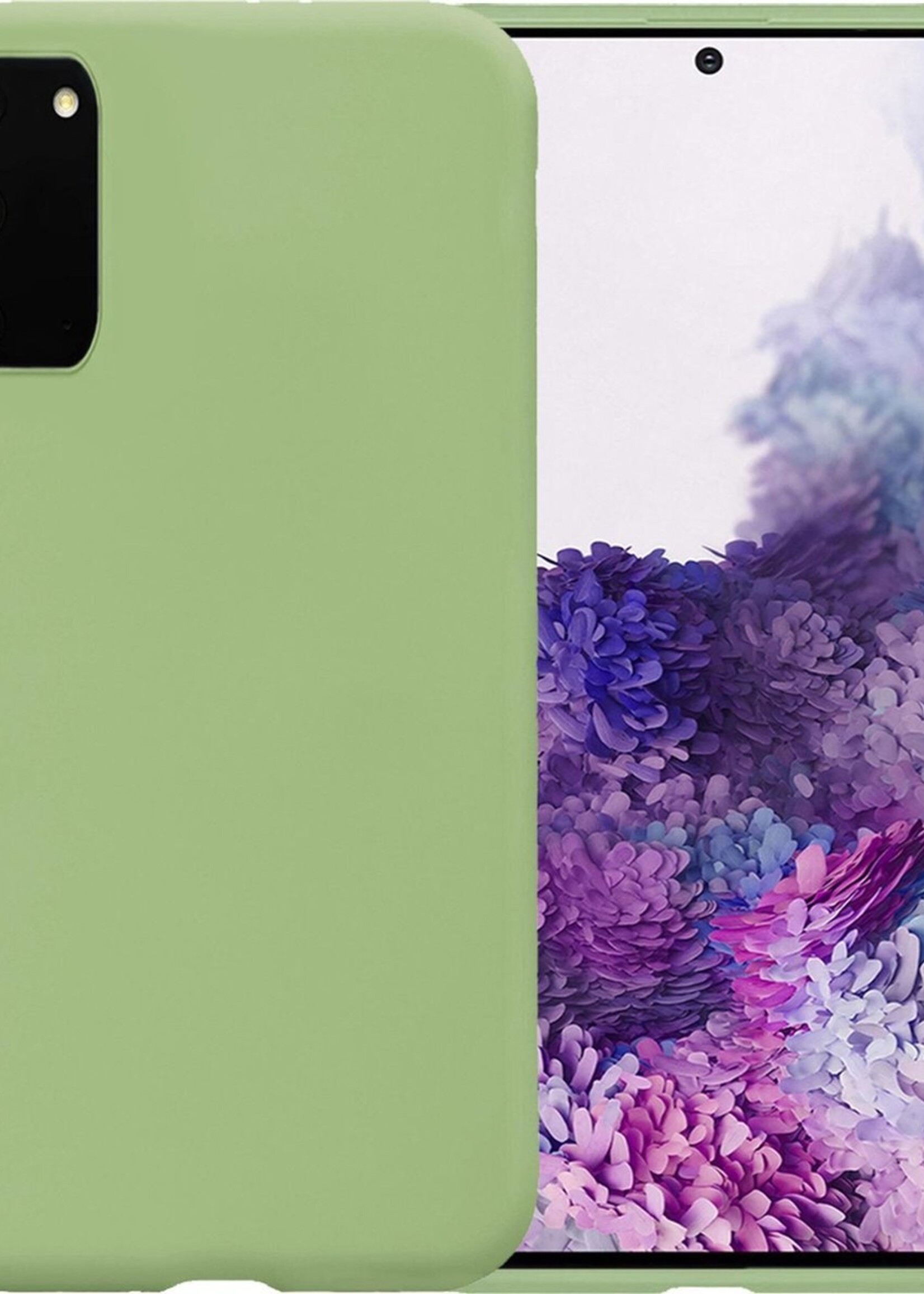 BTH Hoesje Geschikt voor Samsung S20 Hoesje Siliconen Case Hoes - Hoes Geschikt voor Samsung Galaxy S20 Hoes Cover Case - Groen