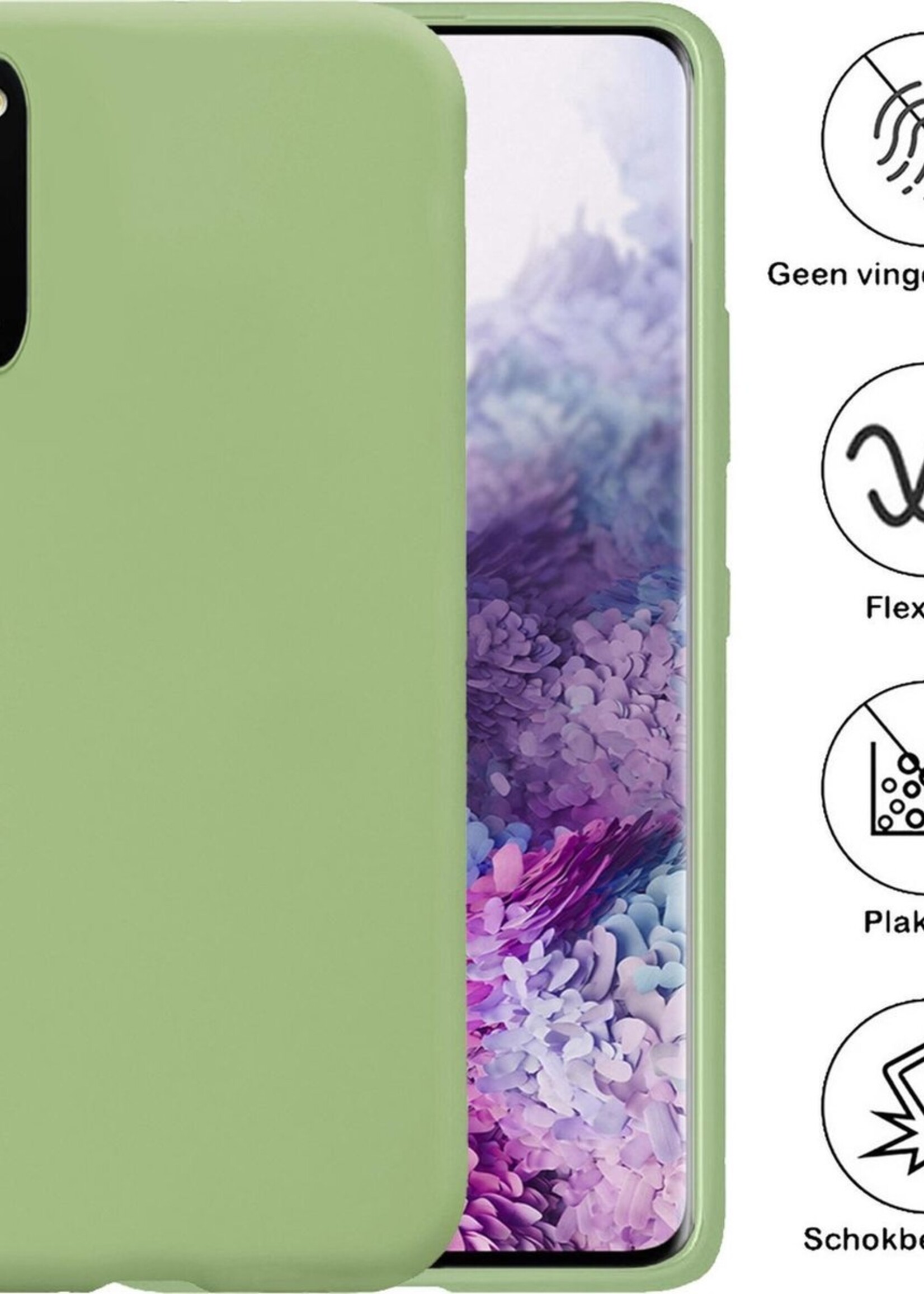 BTH Hoesje Geschikt voor Samsung S20 Hoesje Siliconen Case Hoes - Hoes Geschikt voor Samsung Galaxy S20 Hoes Cover Case - Groen